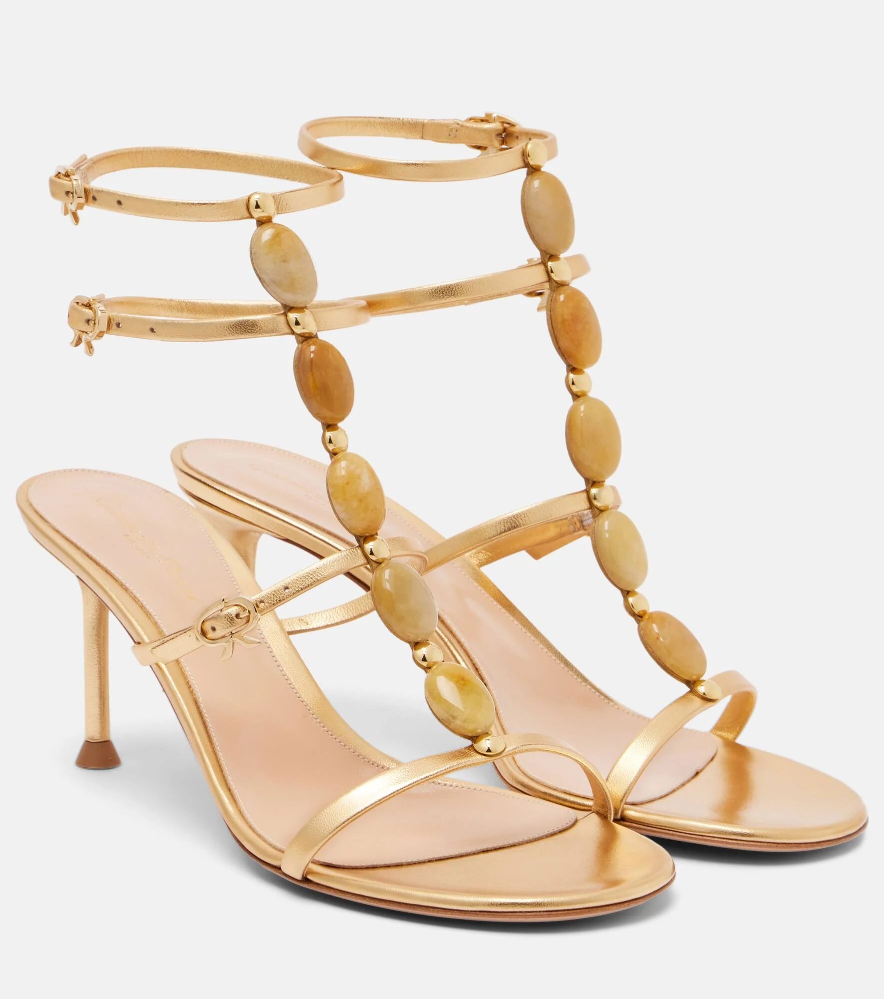 Shanti 70 embellished leather sandals - 1