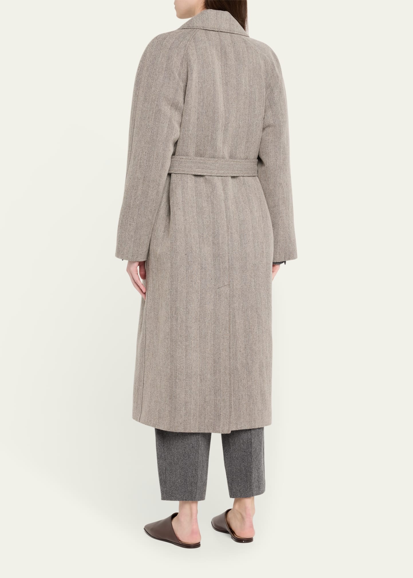 Foster Double-Breast Belted Wool Cashmere Coat - 3