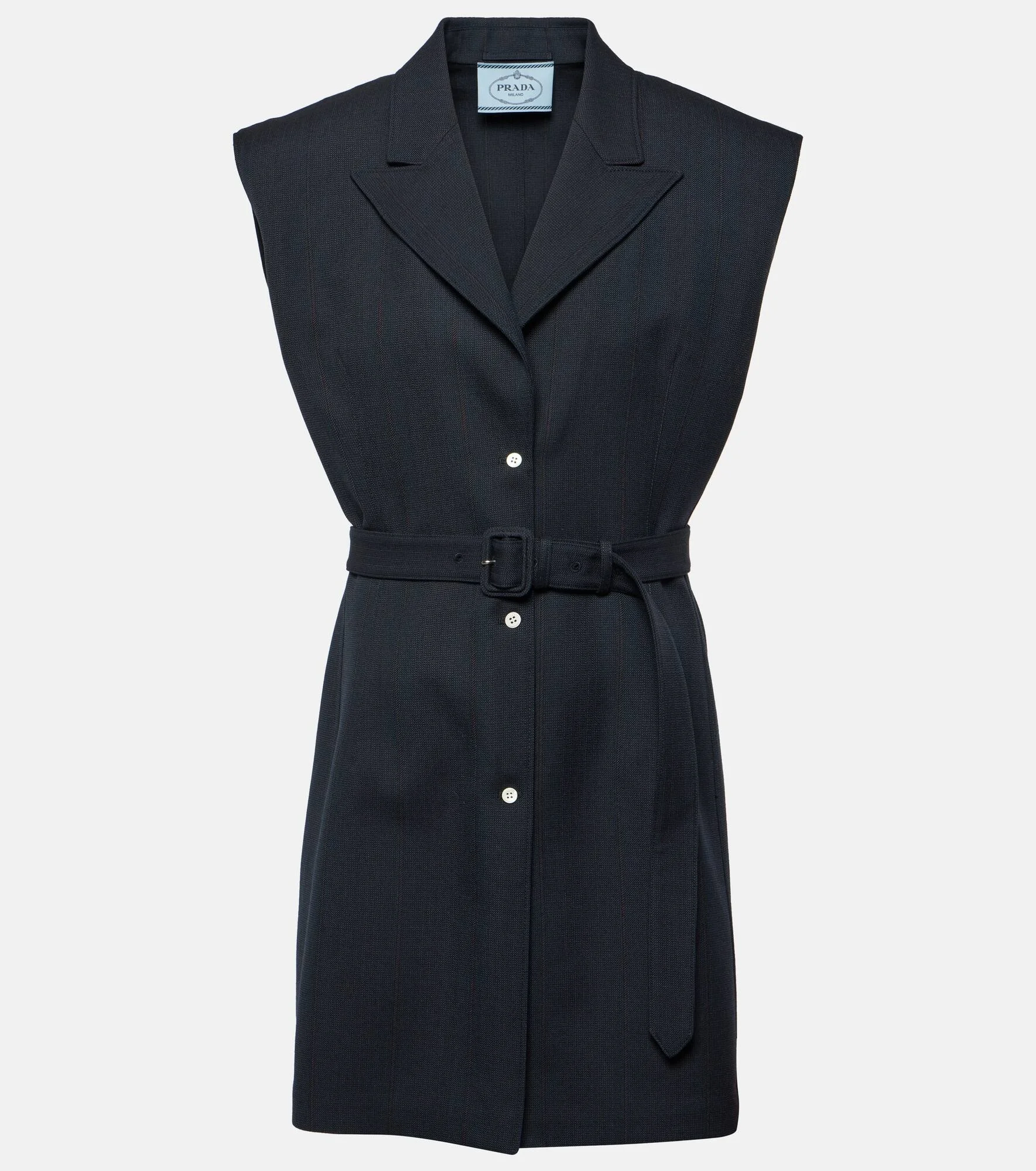 Pinstripe oversized virgin wool vest - 1