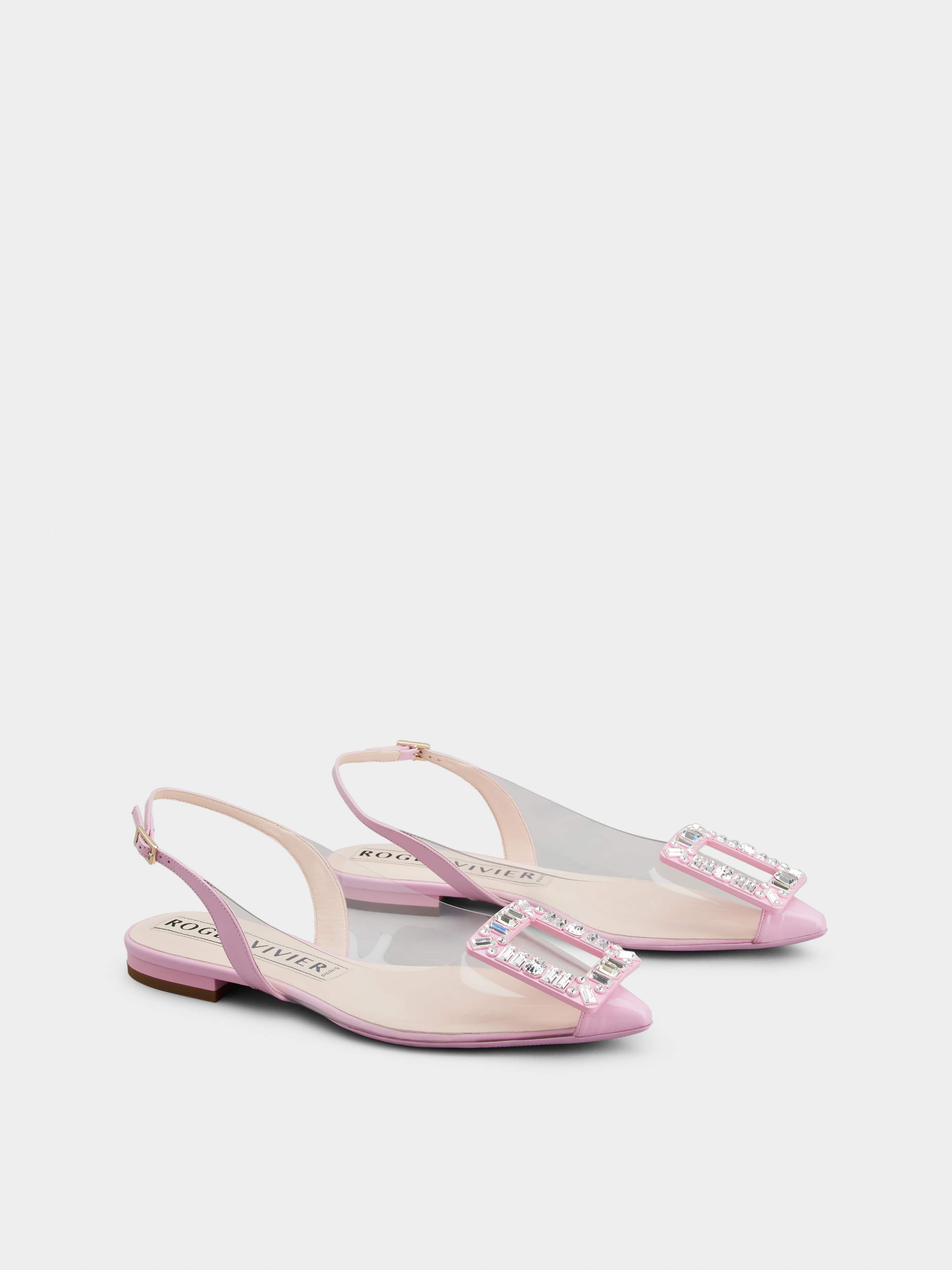 Gommettine Strass Buckle Slingback Ballerinas in PVC - 2