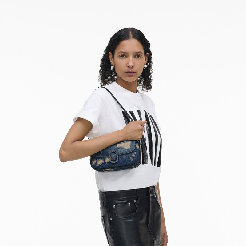 Marc Jacobs THE RIP AND REPAIR DENIM CLOVER SHOULDER BAG outlook