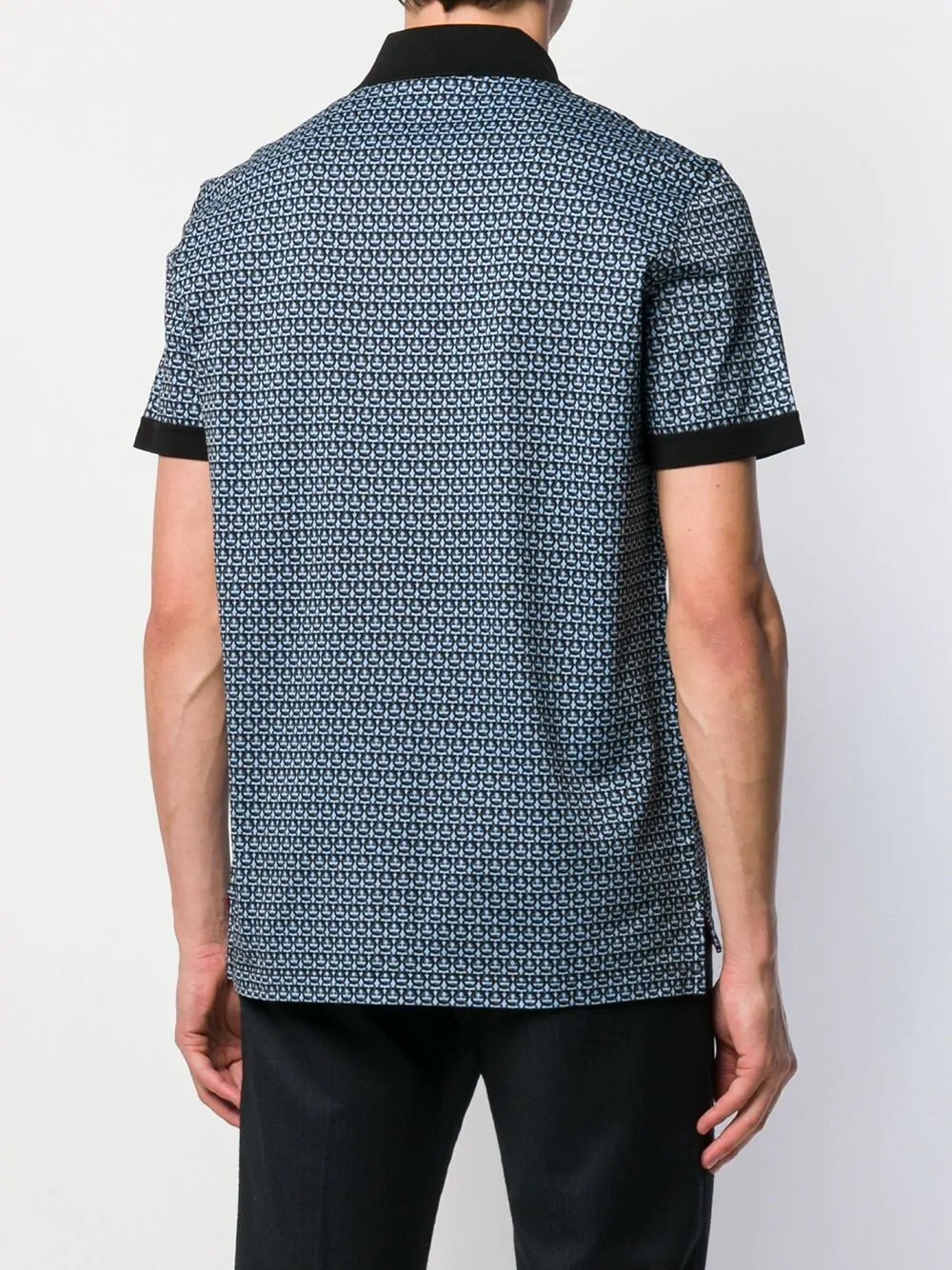 geometric print polo shirt - 4