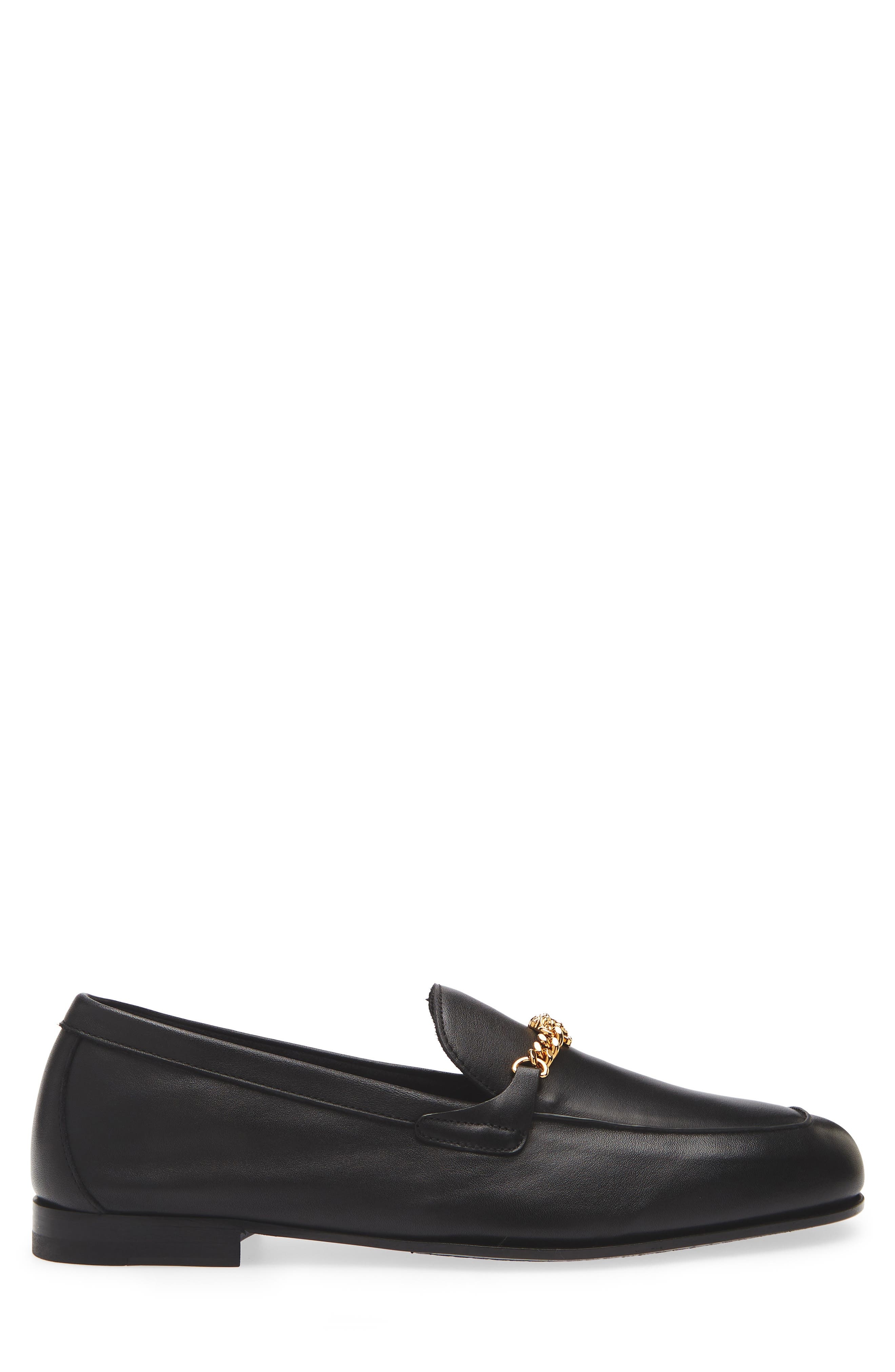 Versace Medusa Chain Leather Loafer in Black-Versace Gold at Nordstrom - 3