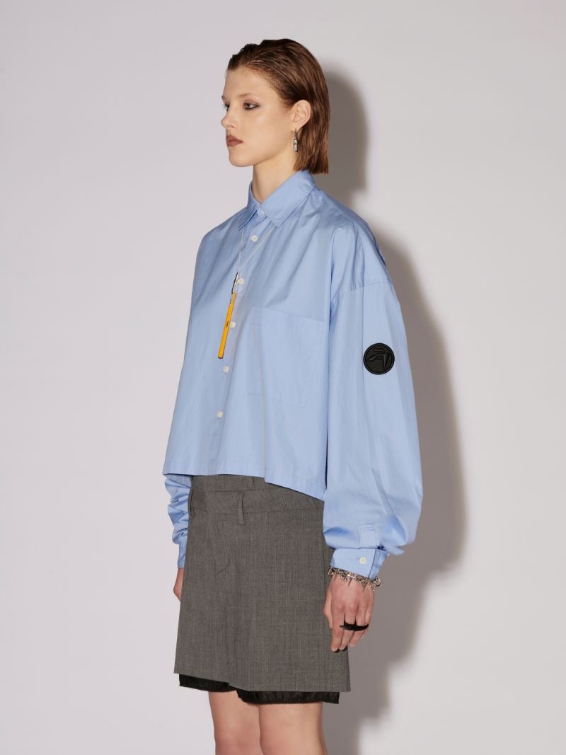 CROPPED LOGO PATCH SHIRT - 5