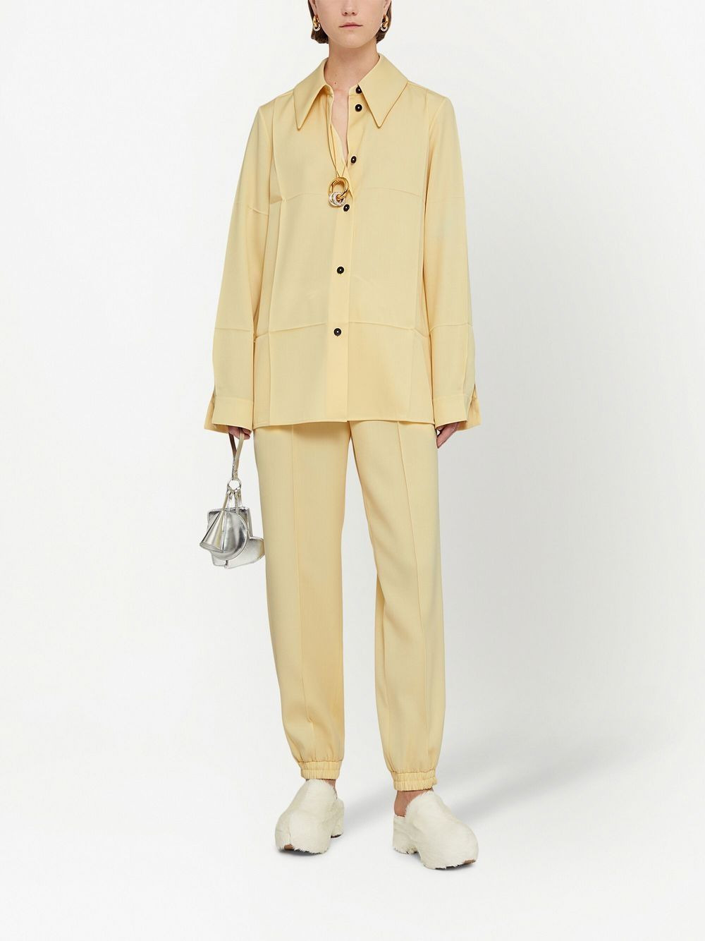 drawstring-fastening waist trousers - 2