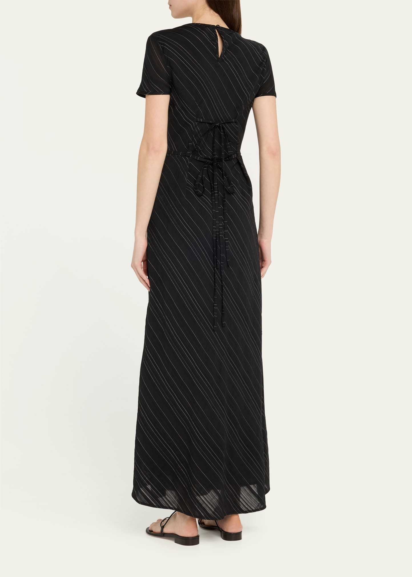 Joss Woven Stripe Short-Sleeve Maxi Dress - 3