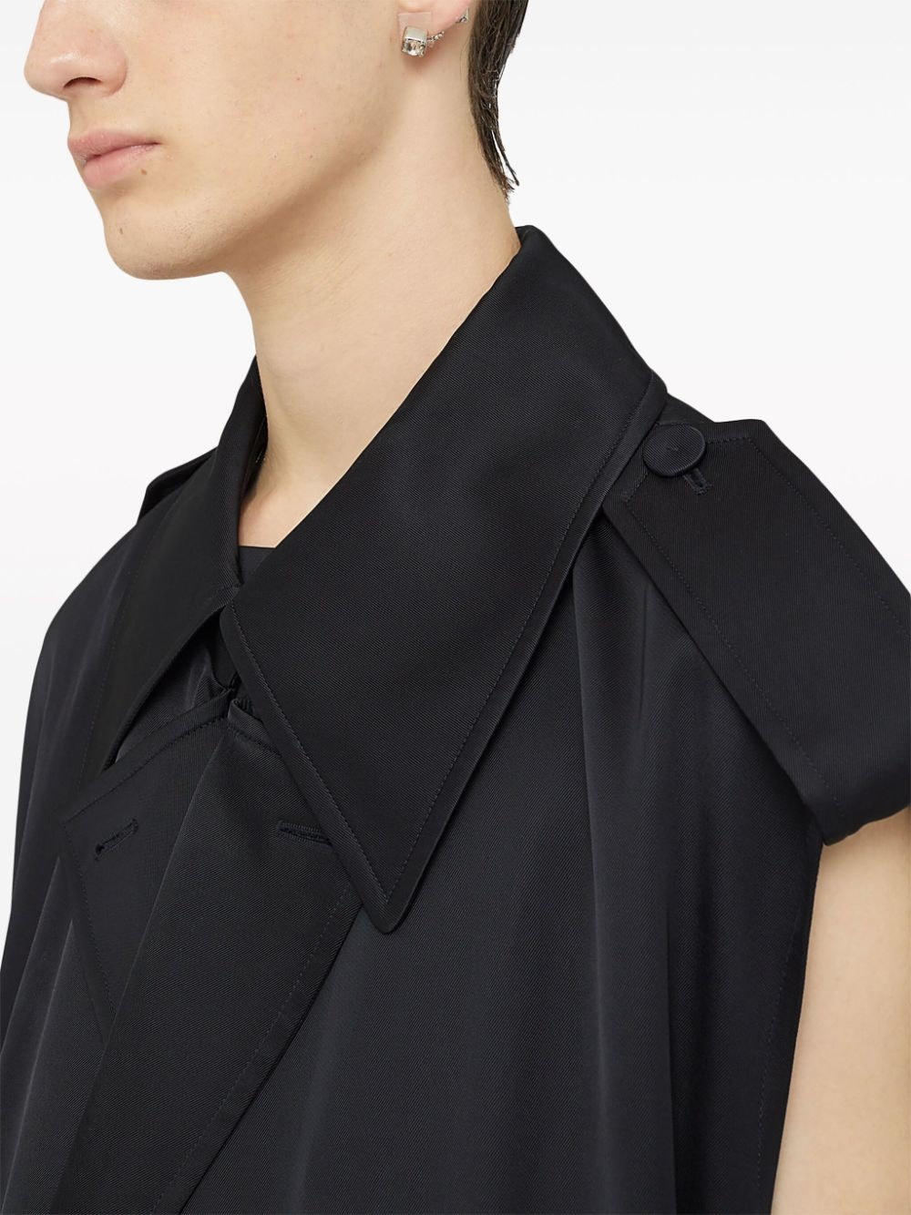 sleeveless belted trench coat - 6