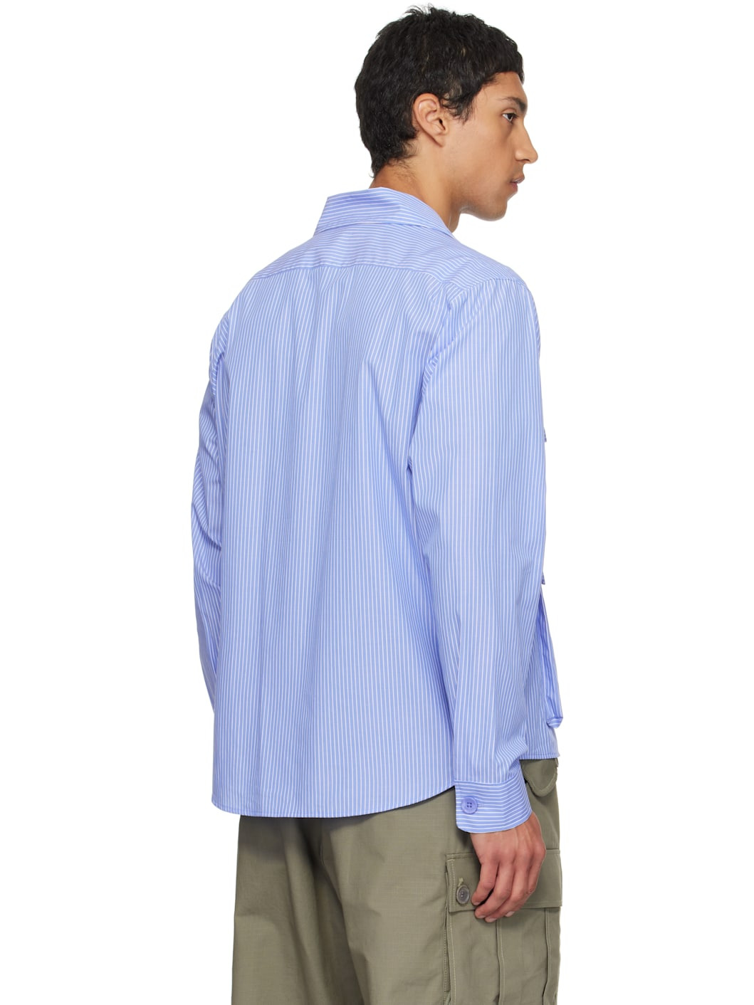 Blue Cargo Button Down Shirt - 3