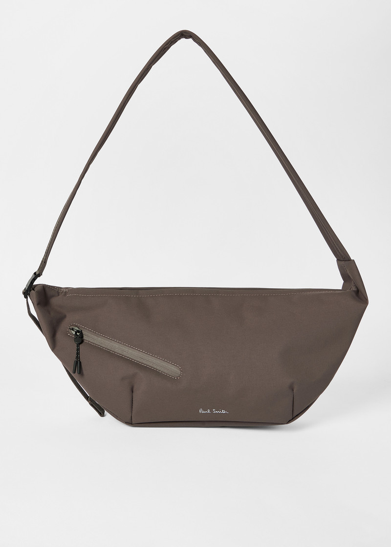 Paul Smith Mauve Nylon Sling Cross Body Bag with Leather Trims outlook