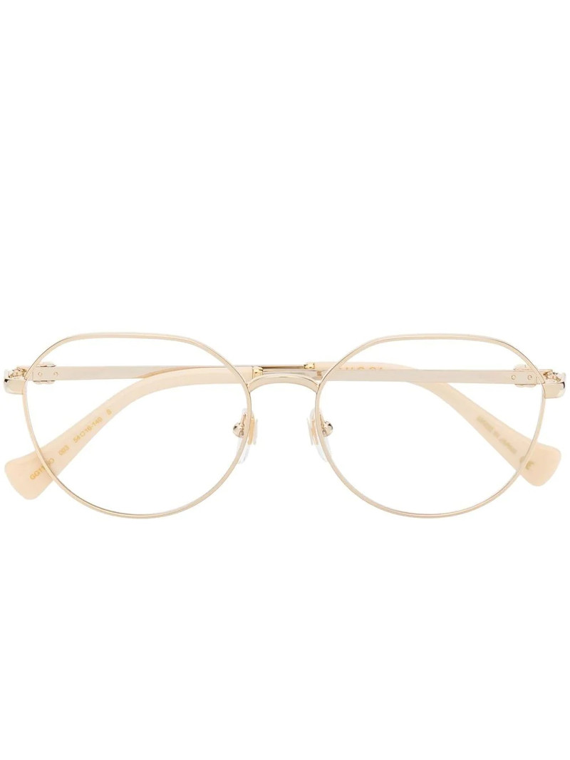 metallic-effect round-frame glasses 1