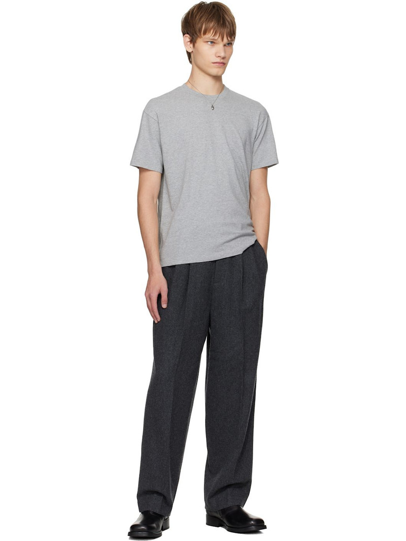 AURALEE Gray Seamless Crew Neck T-shirt outlook