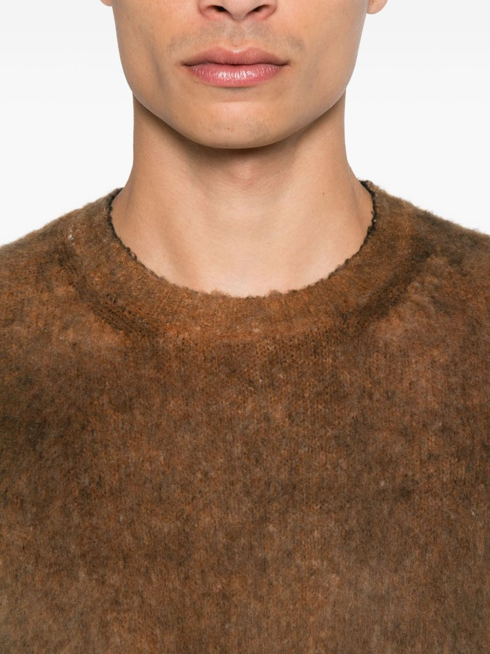 brushed crew-neck sweater - 5