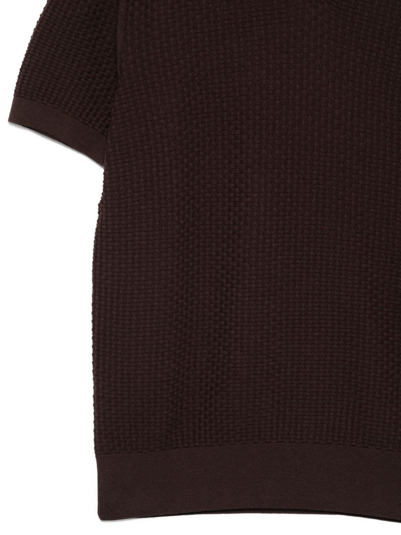 texture V-neck T-shirt 3