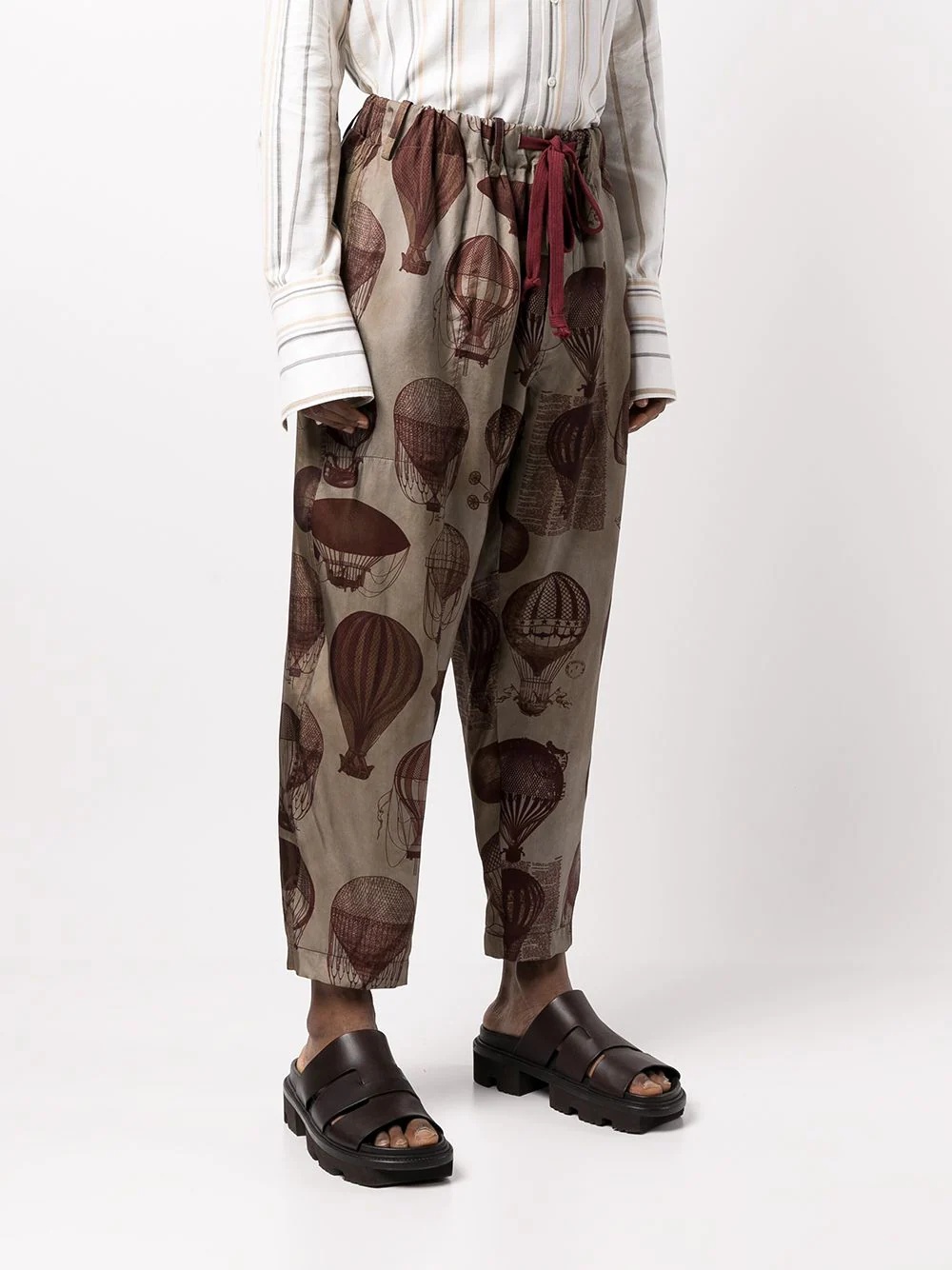 balloon-print tapered trousers - 3