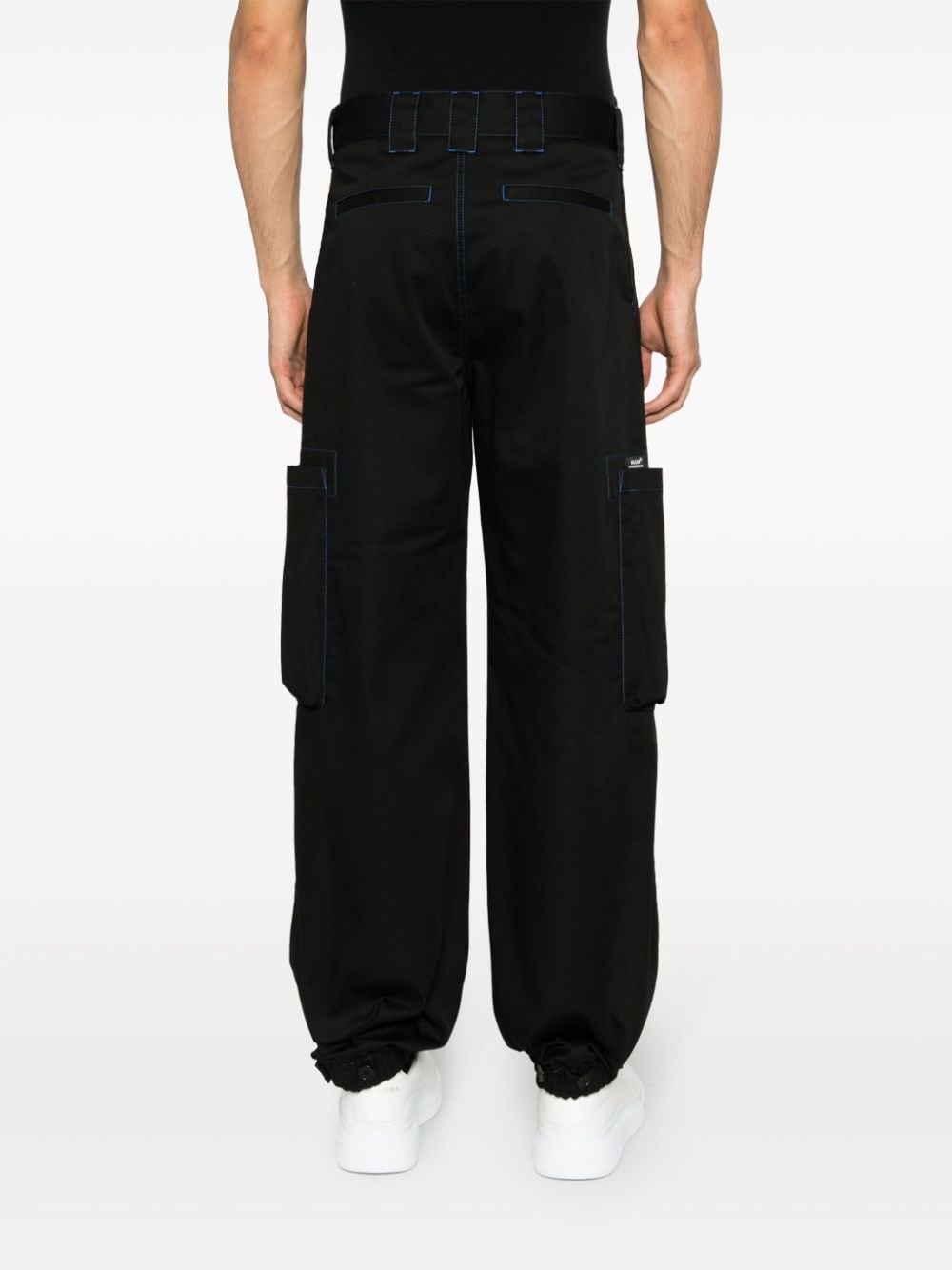 contrasting-stitch logo-patch trousers - 4
