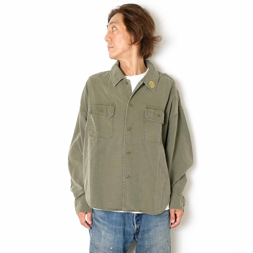 WIDE MILITARY SHIRT - Big Flower Studs - RN2043SDP - 12
