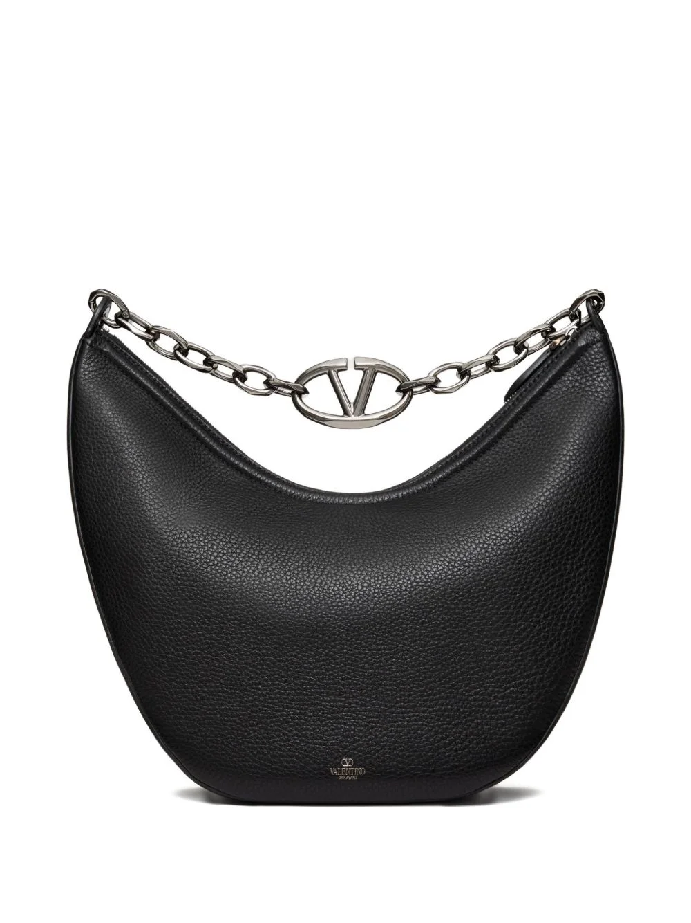 VLOGO MOON MEDIUM GRAINY CALFSKIN HOBO BAG WITH CHAIN - 1