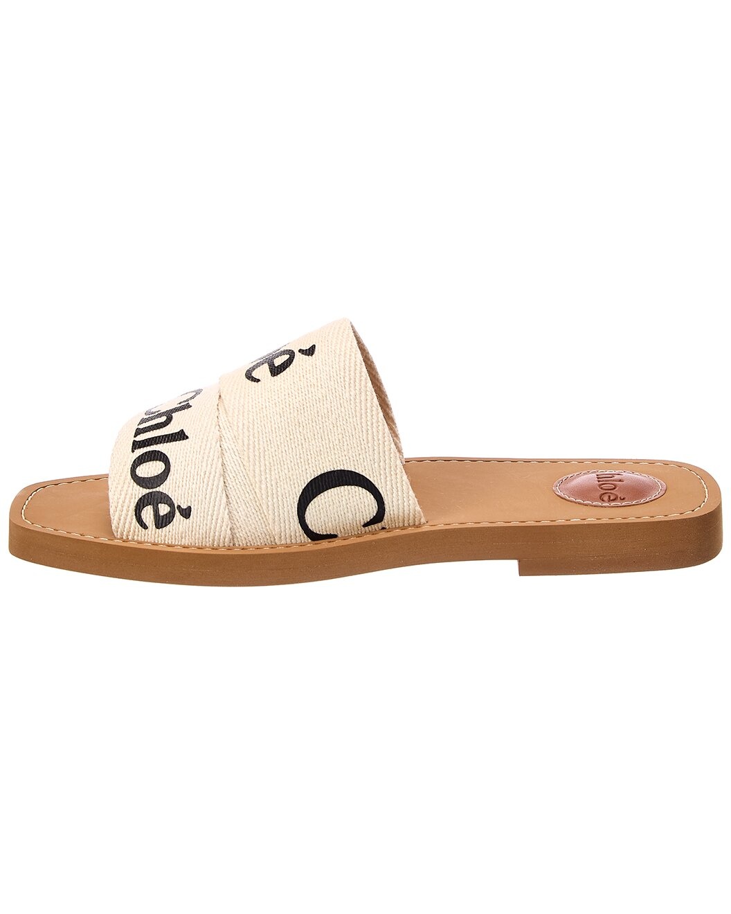 Chloé Woody Logo Linen Slide - 2