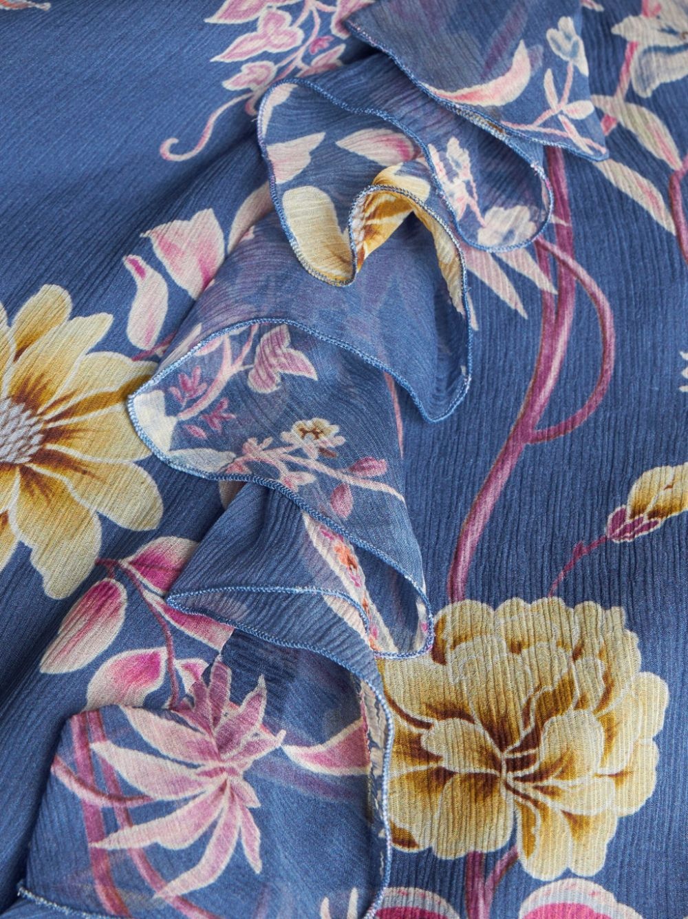floral-print silk wrap dress - 3