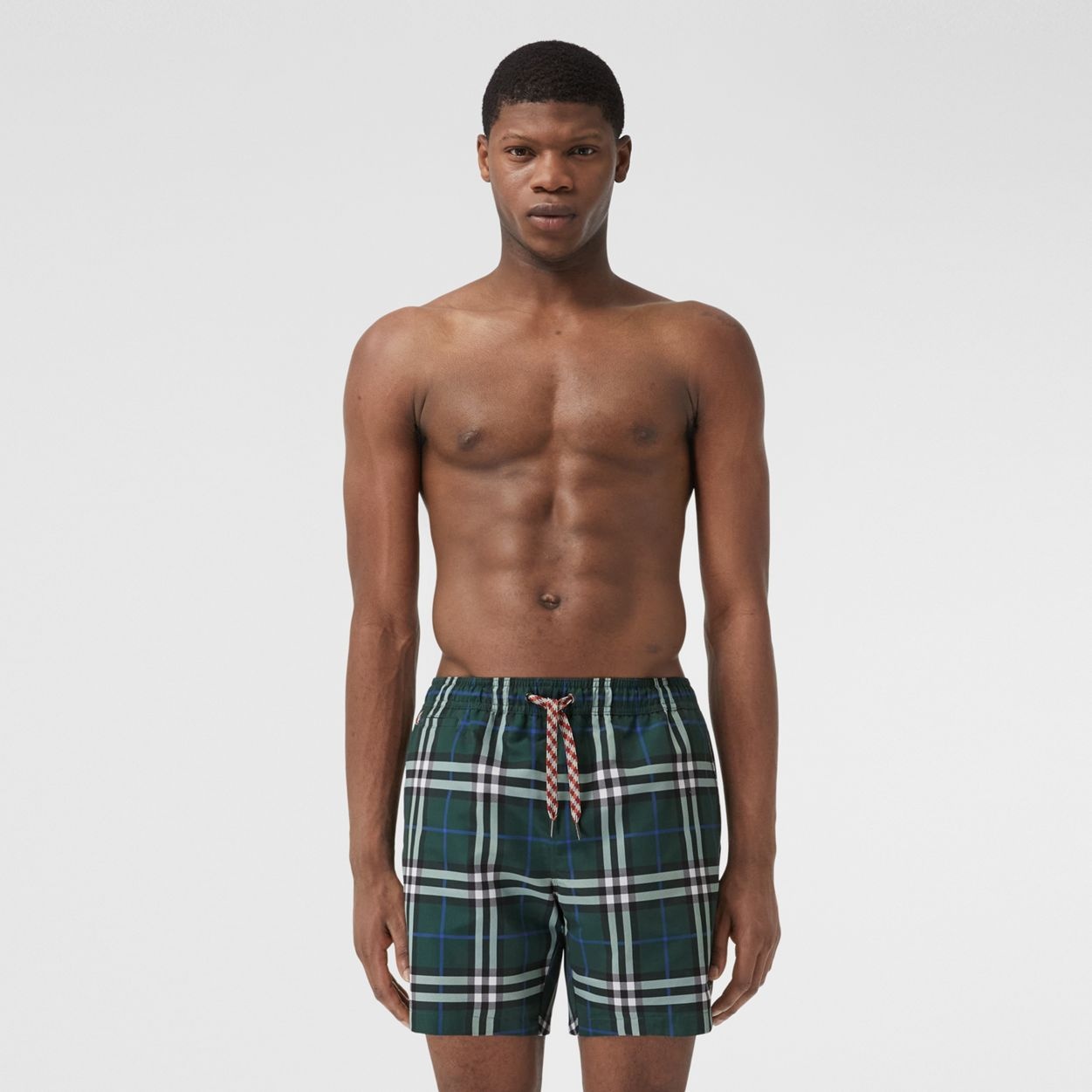 Check Print Drawcord Swim Shorts - 2