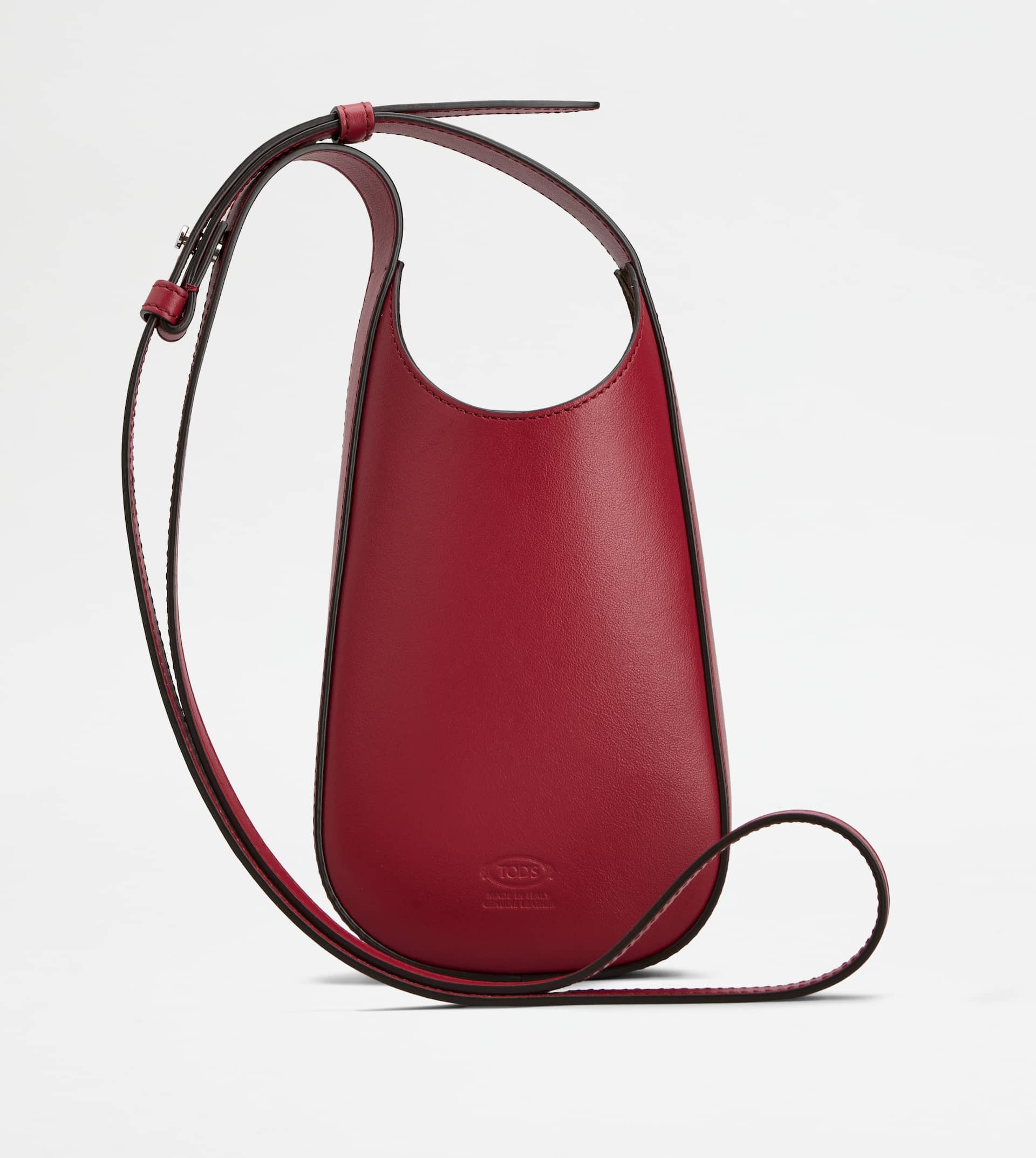 MICRO HOBO DI BAG IN LEATHER - RED - 3