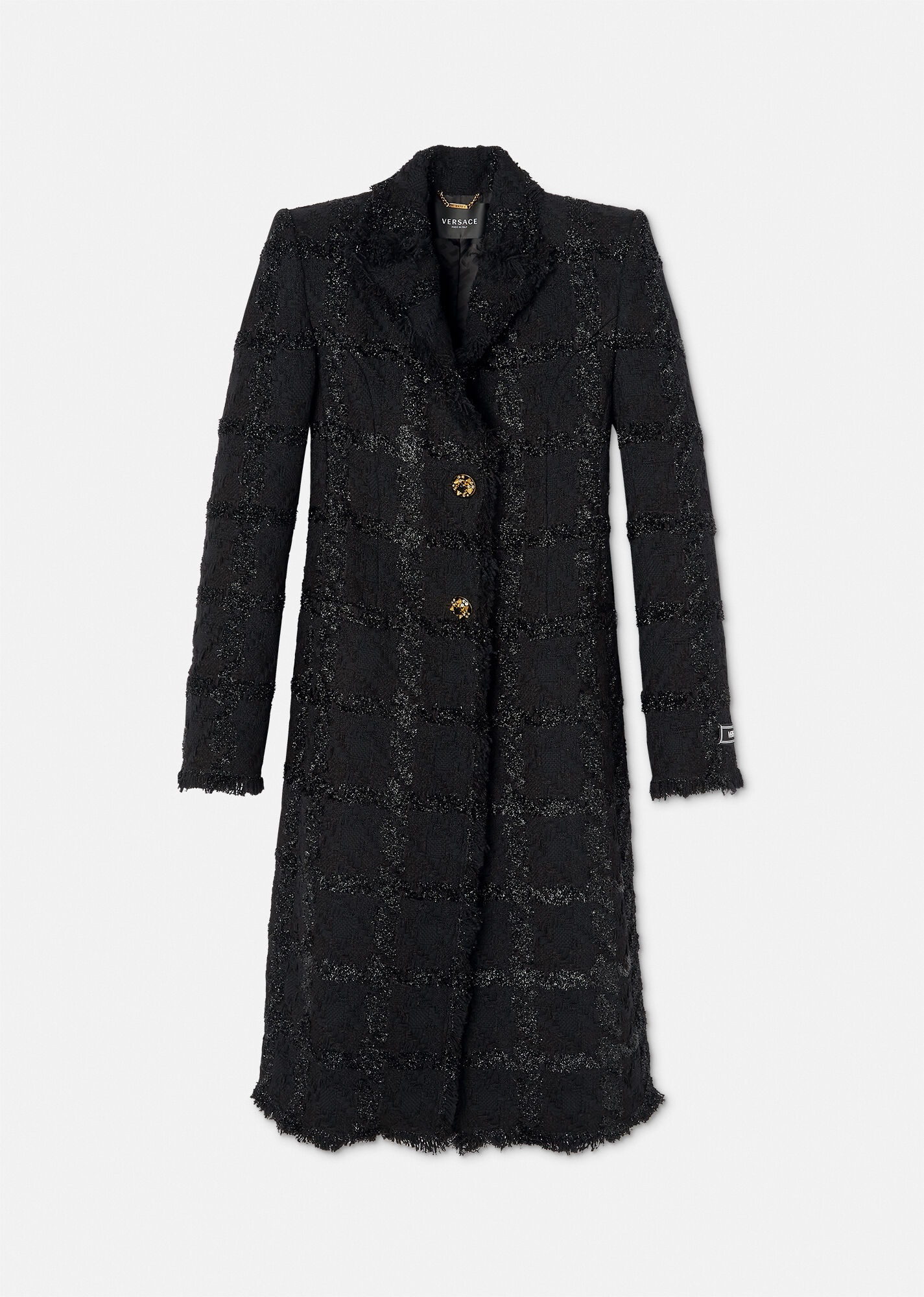 Spiked Tweed Long Coat - 1