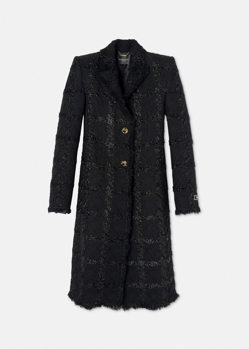 Spiked Tweed Long Coat 1