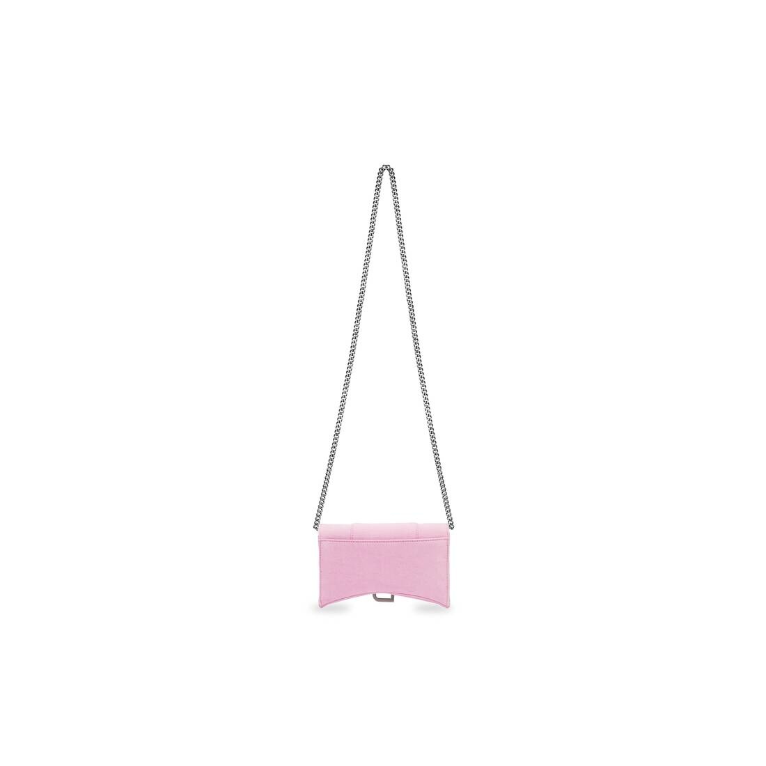hourglass wallet with chain in denim - 3