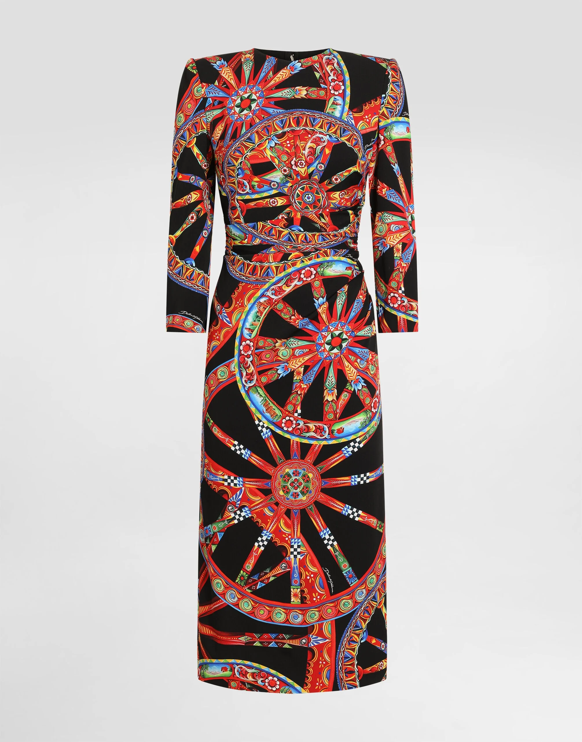 Carretto-print charmeuse dress - 1
