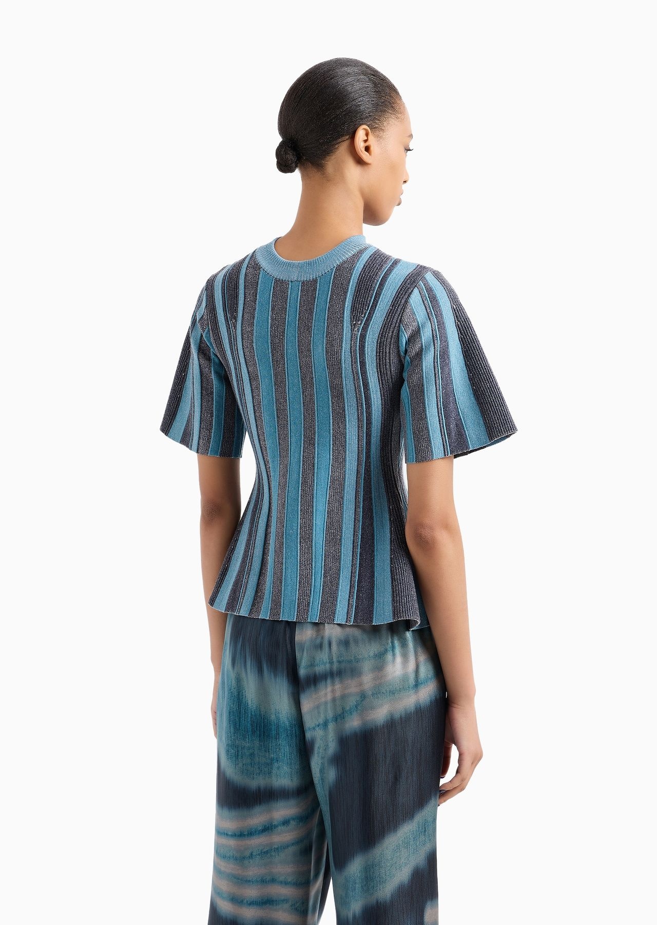Jacquard viscose blend knit blouse - 3
