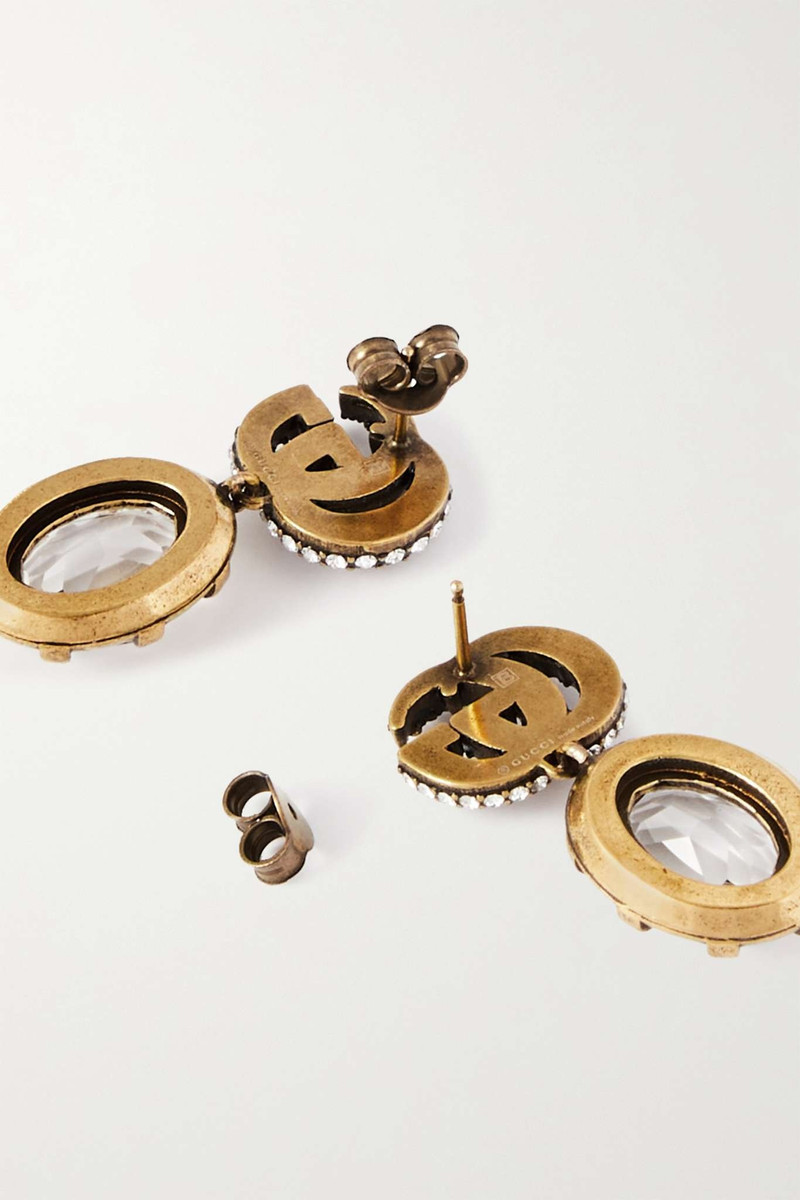 Gold-tone and crystal earrings 3