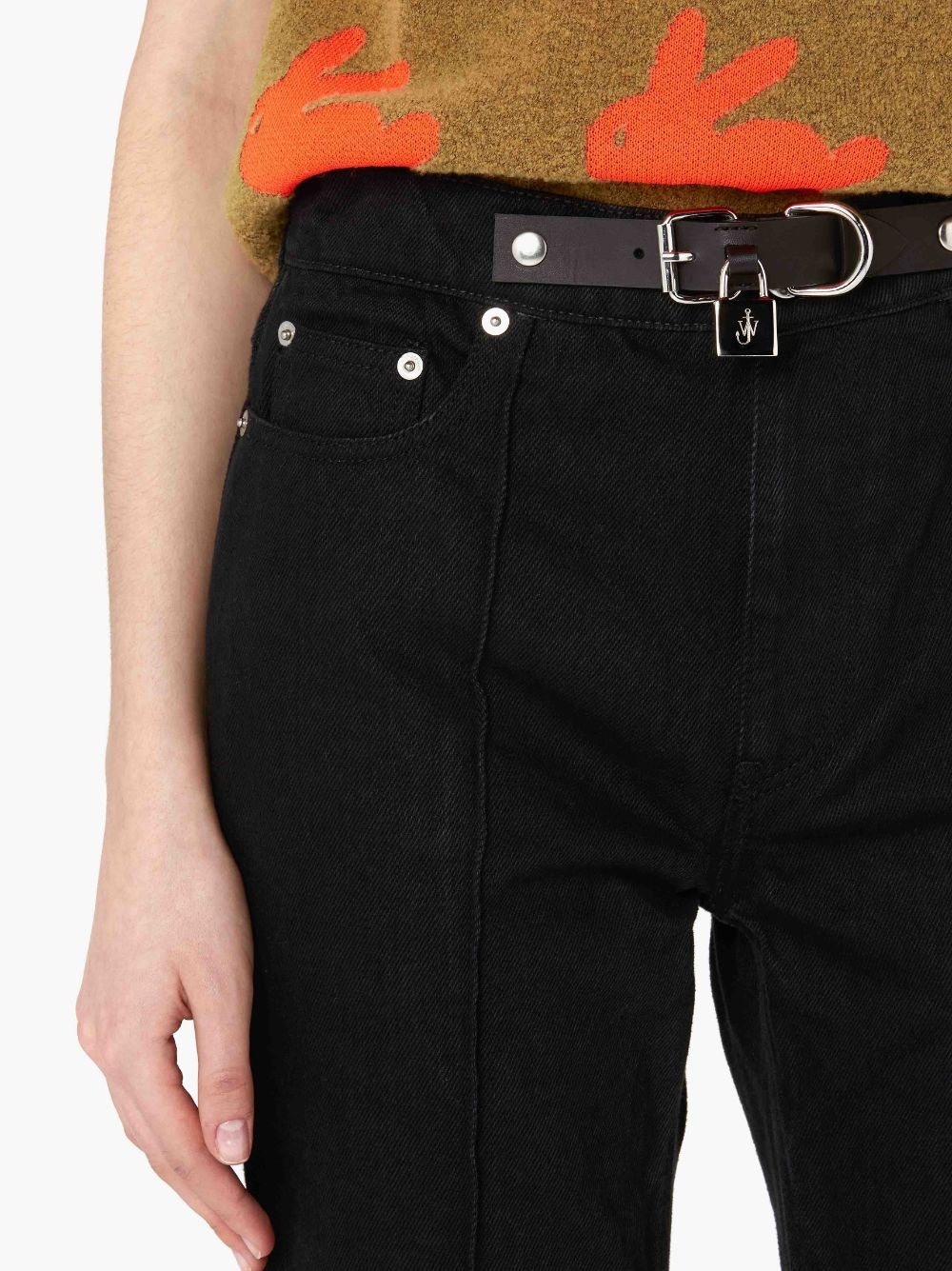PADLOCK STRAP SLIM FIT DENIM JEANS - 5