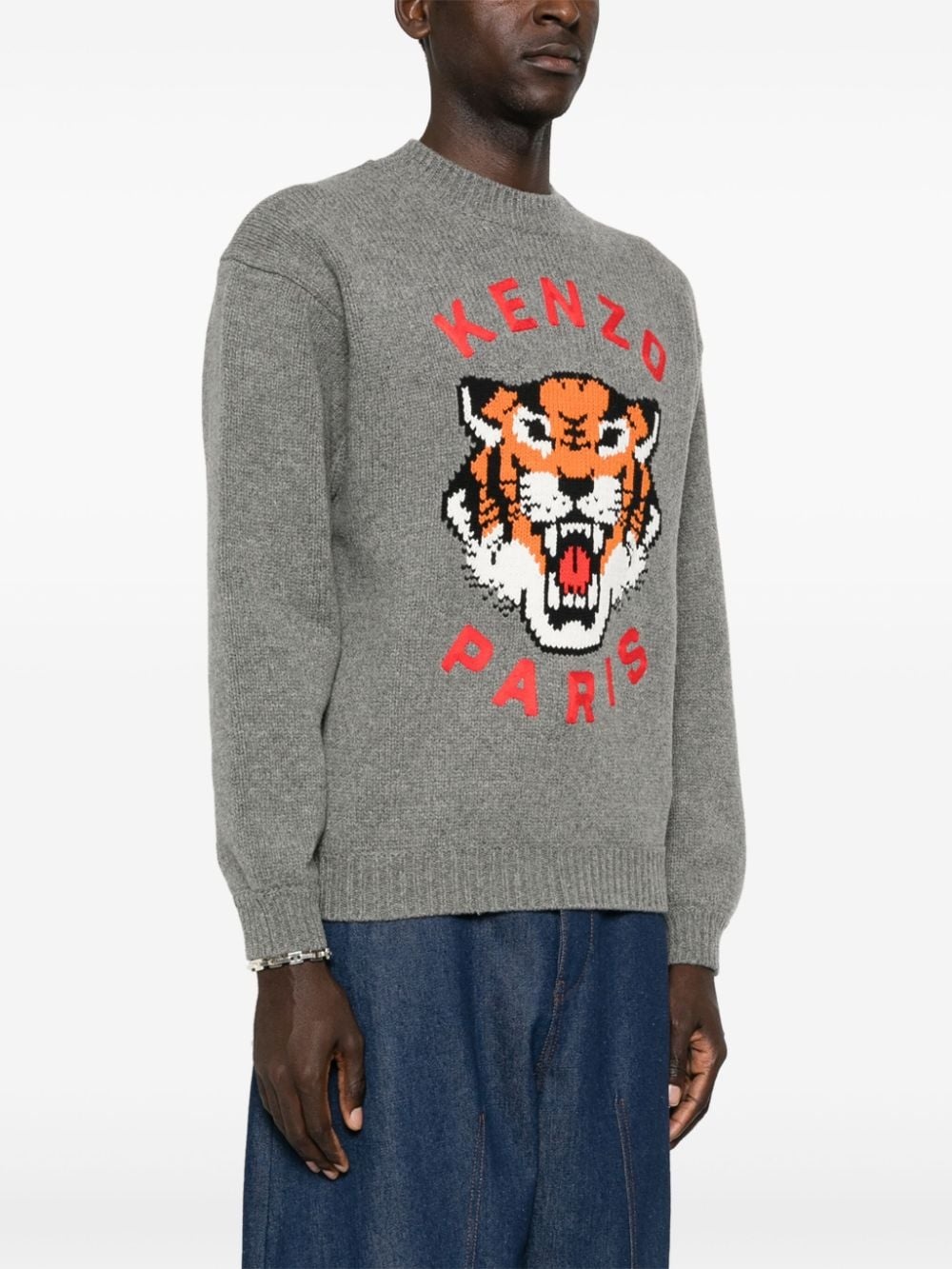 Lucy Tiger-intarsia jumper - 3