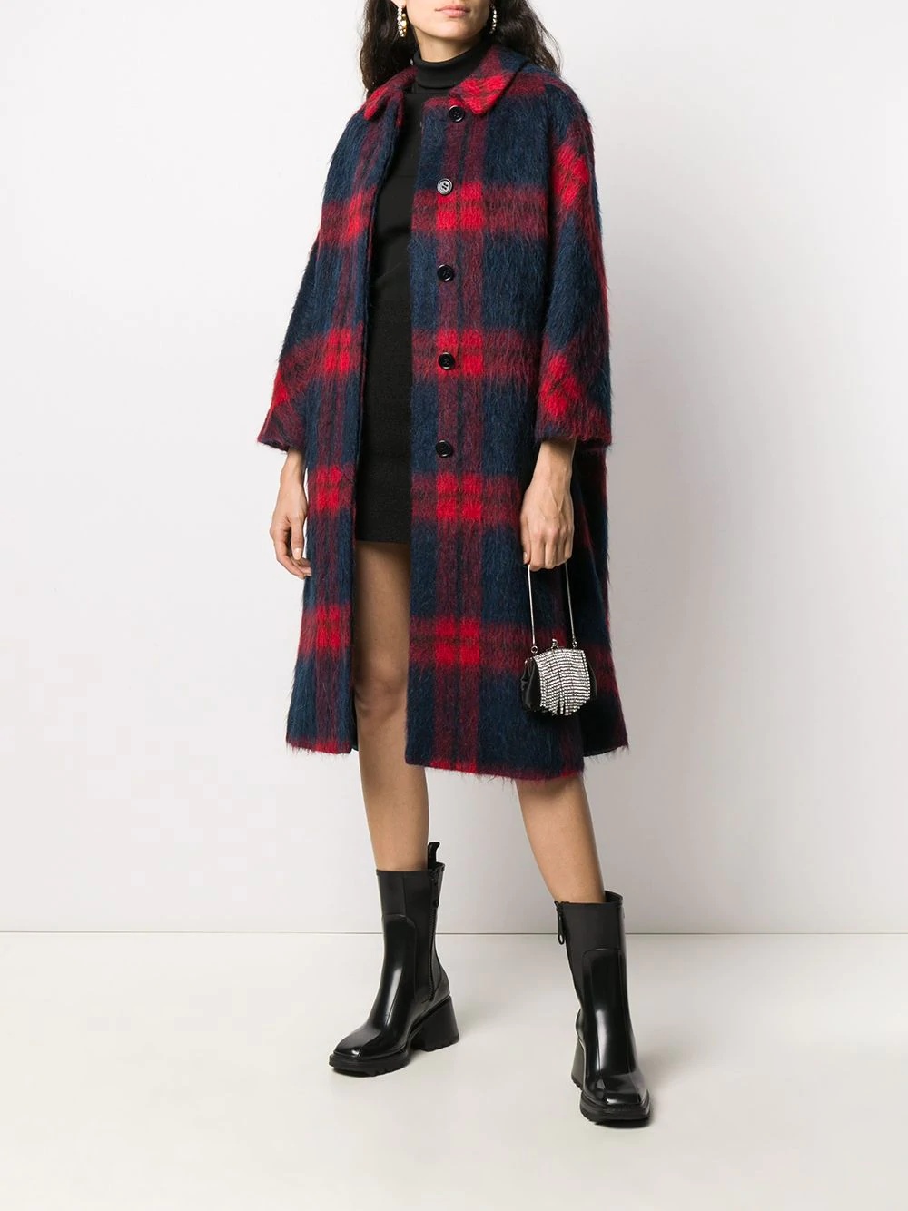 checked swing coat - 2