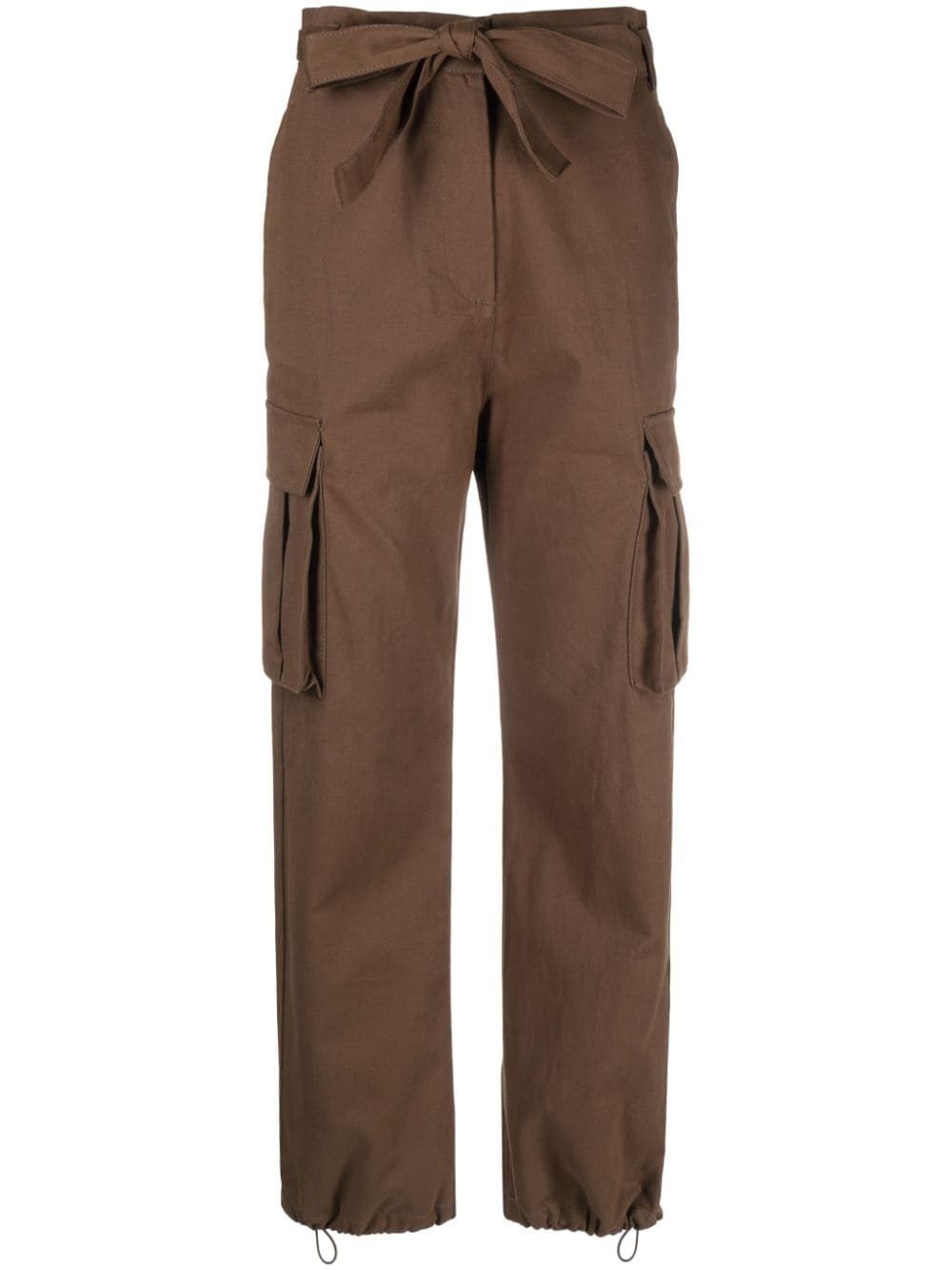 belted straight-leg trousers - 1
