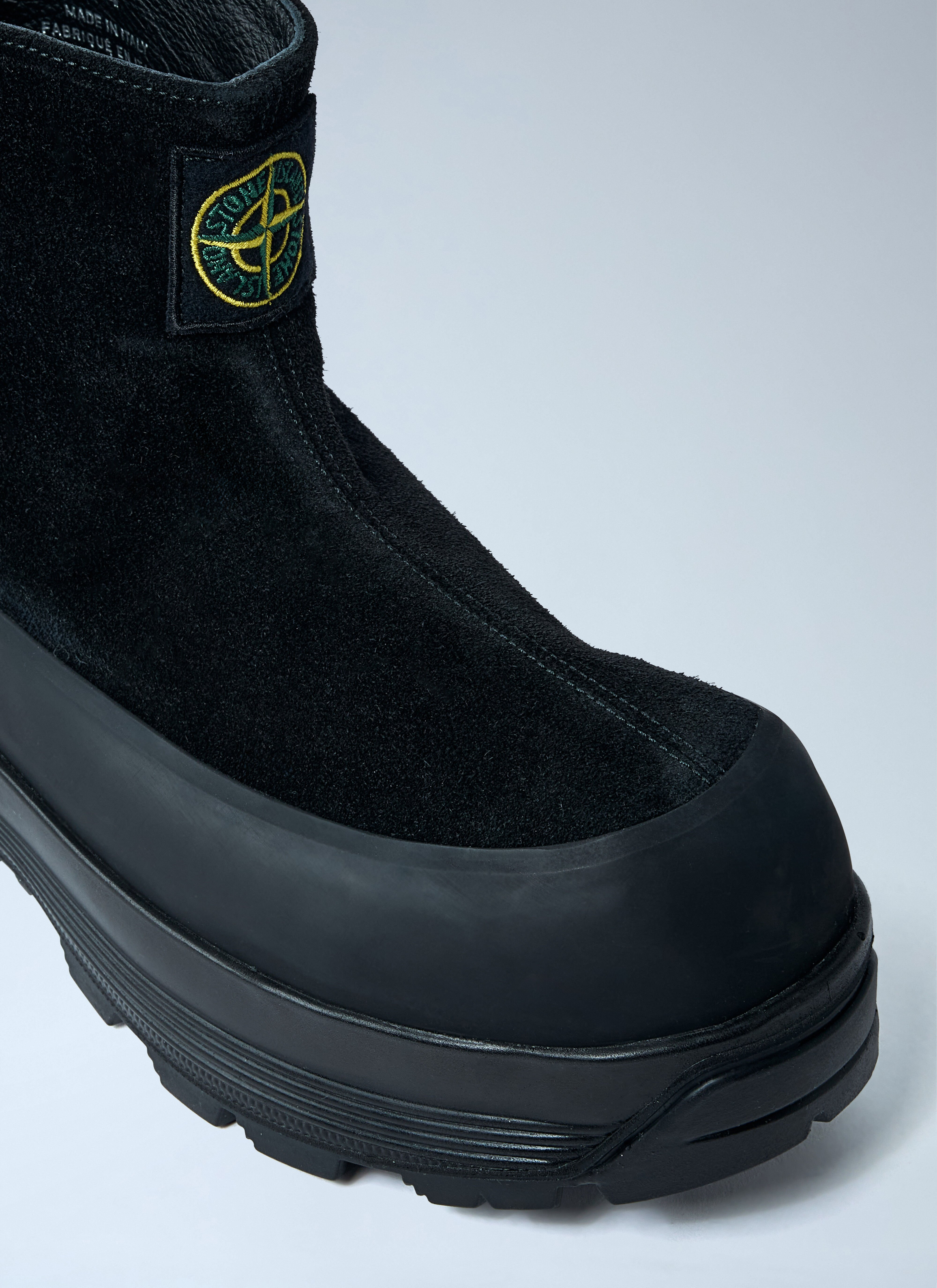 Suede Logo Patch Boots - 3