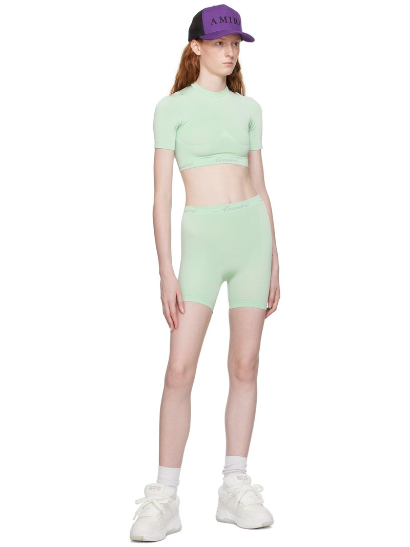 AMIRI Green Seamless Bike Shorts outlook