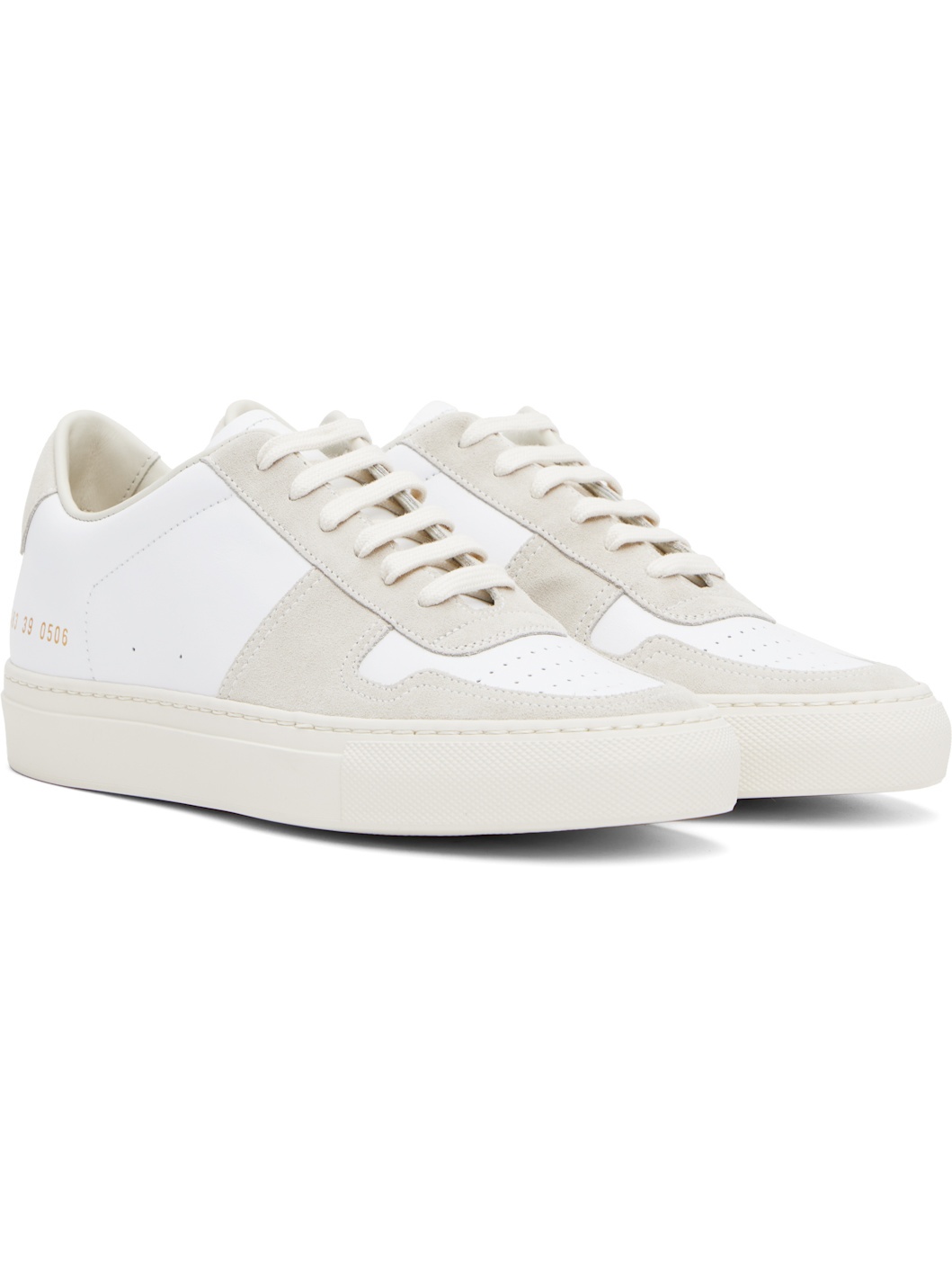 White & Beige BBall Duo Sneakers - 4