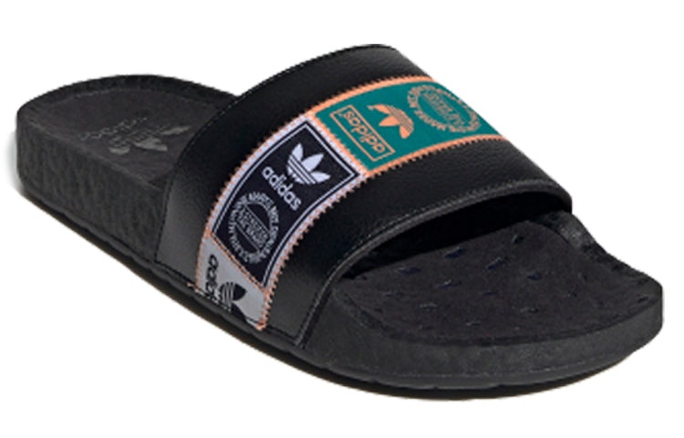 adidas originals Adilette Boost Printing Unisex Slippers 'Green Black' FX7478 - 2