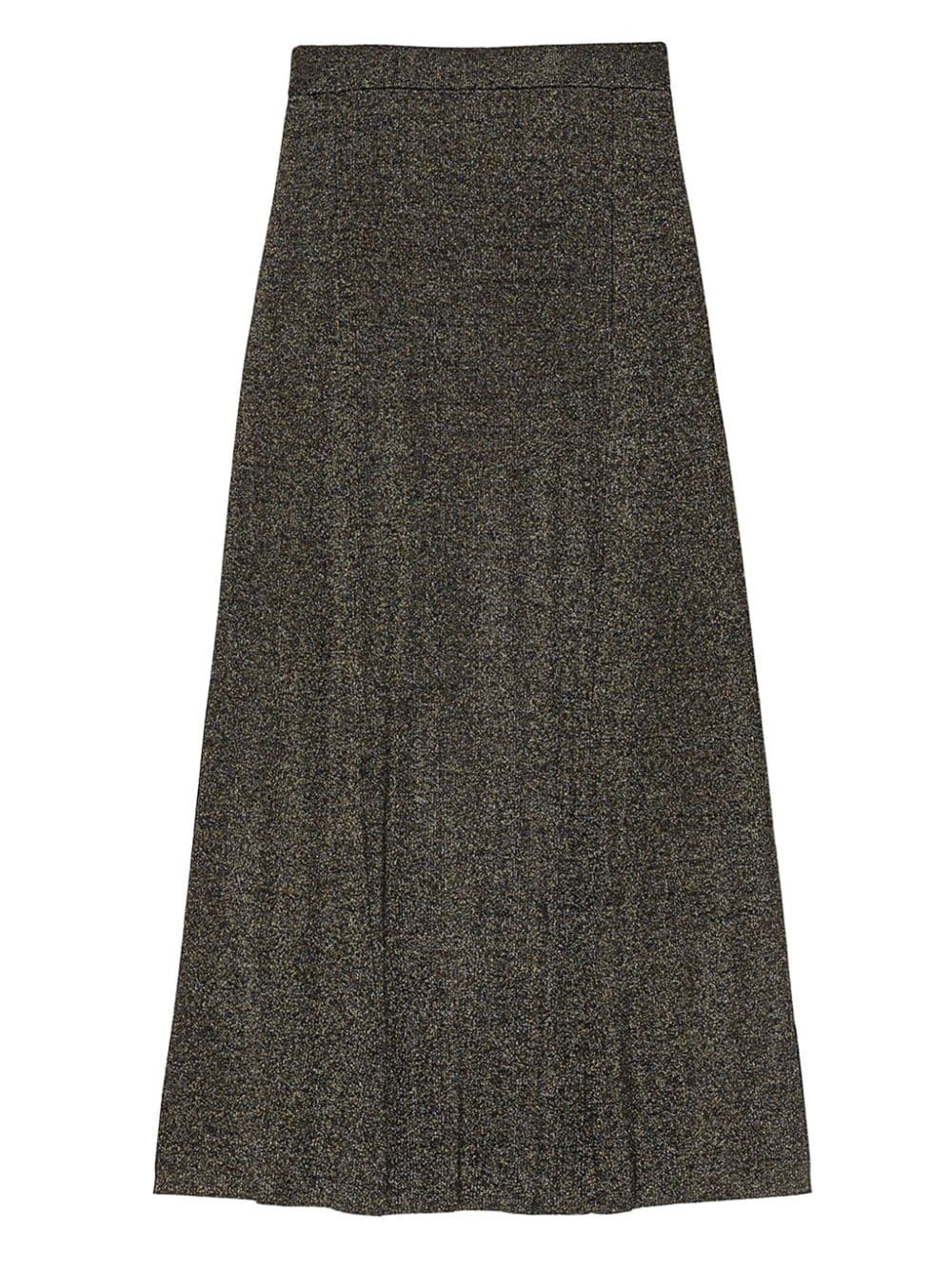 logo-embroidered maxi skirt - 6