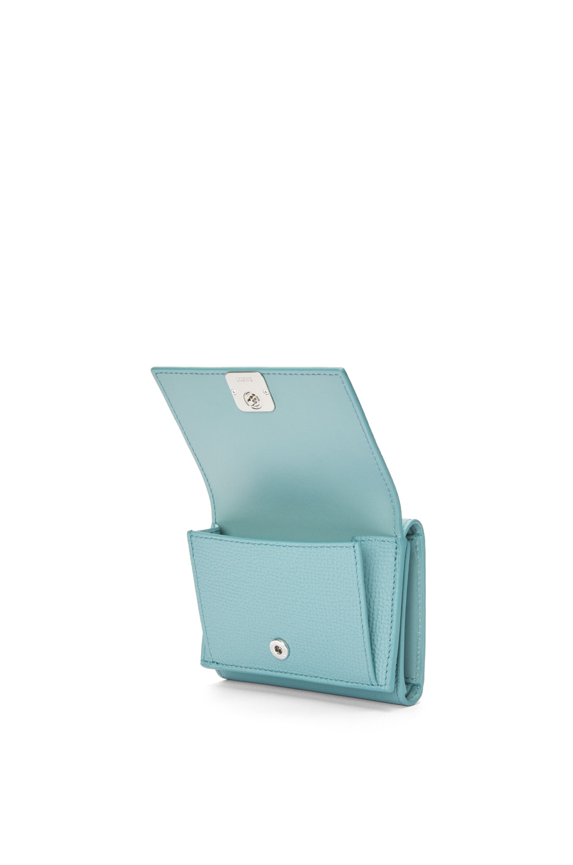 Anagram trifold wallet in pebble grained calfskin - 3