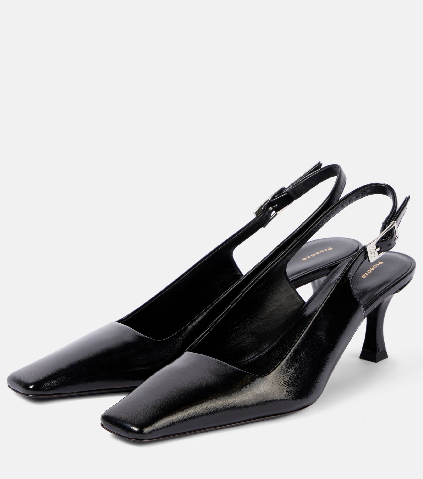 65 leather slingback pumps - 5