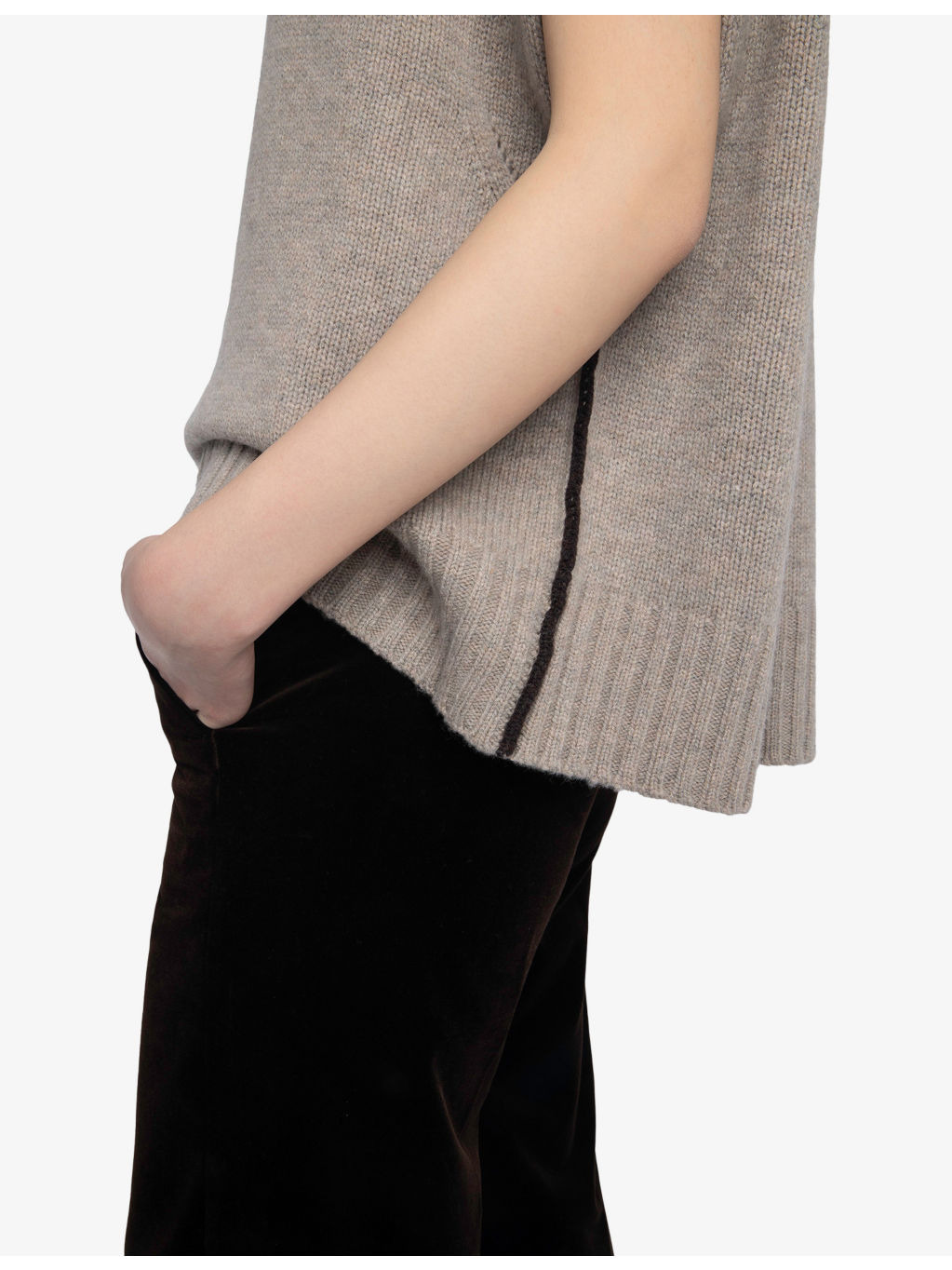 Contrast-Edge Relaxed-Fit Sleeveless Wool And Cashmere-Blend Jumper - 6