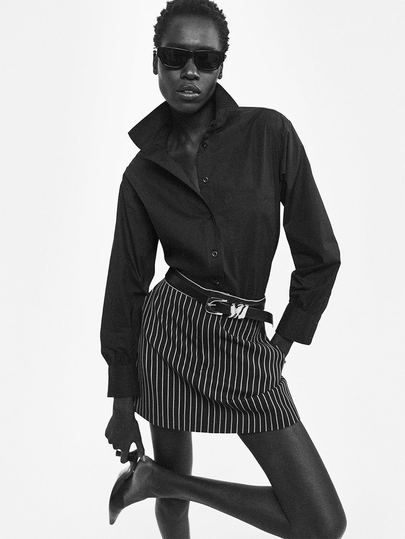 FRAME Tailored Skirt in Dark Navy Multi outlook