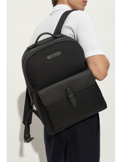 Brioni logo-appliquÃ© backpack outlook