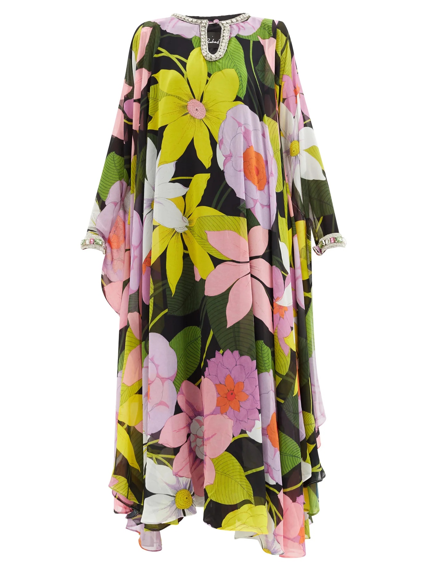 Hannah floral-print chiffon kaftan gown - 1