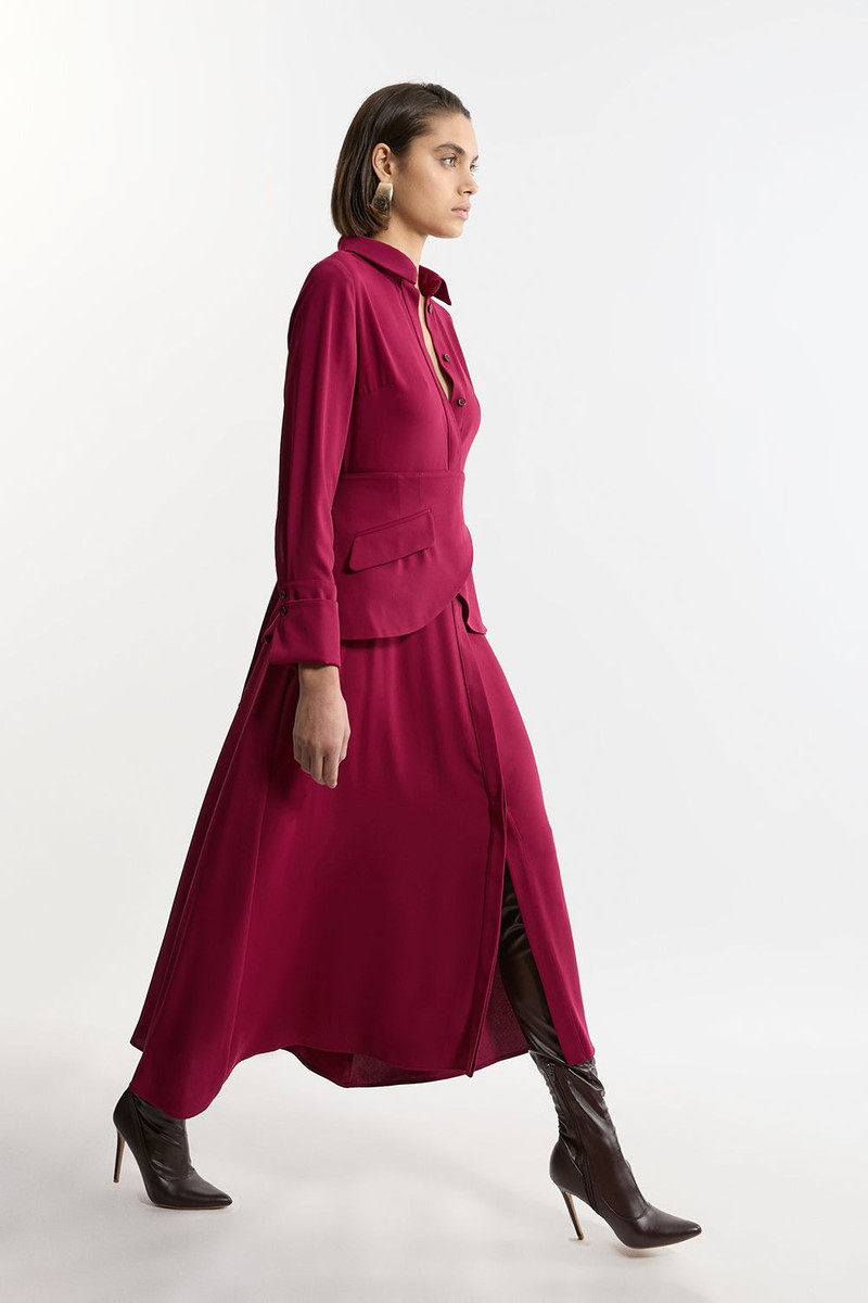 Petite Soft Tailored Belted Maxi Shirt Dress 3