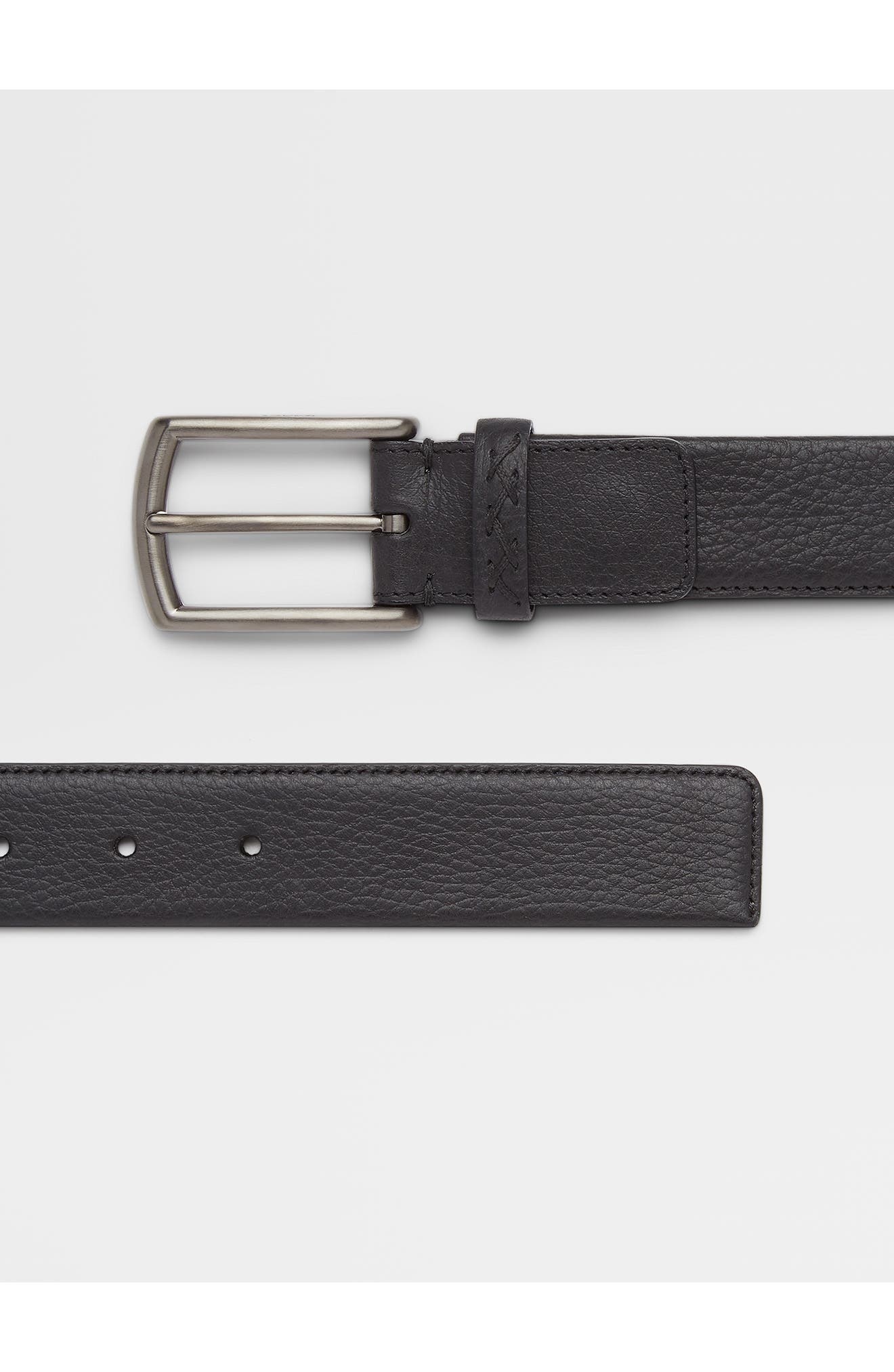 Triple Stitch Leather Belt - 3