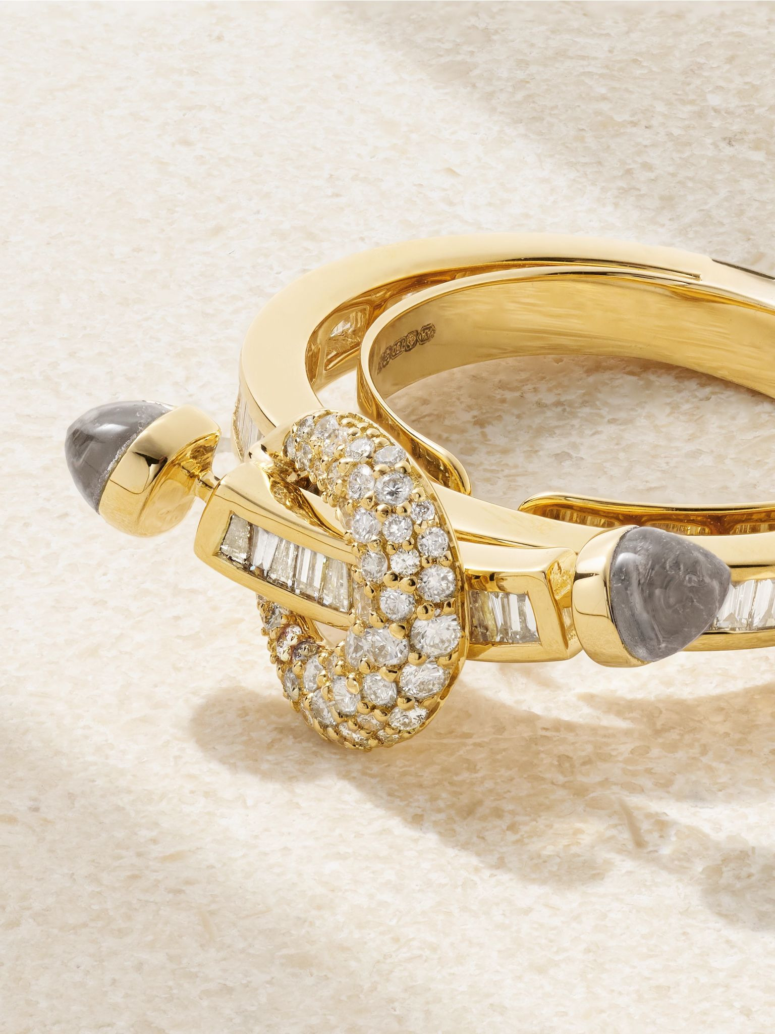 Chakra 18-karat gold, crystal quartz and diamond ring Gold - 4