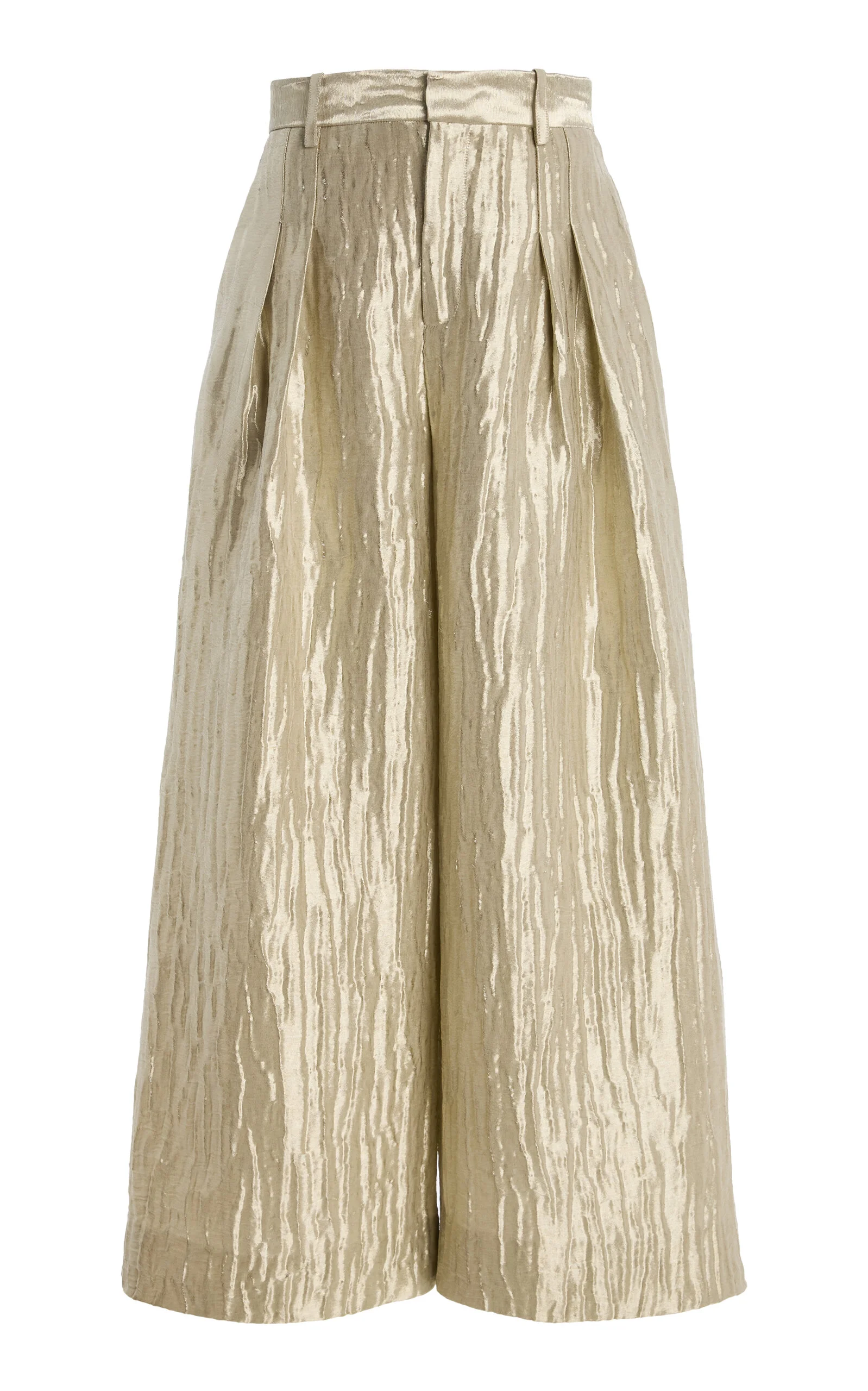 Silver Wide Leg Pants - 1